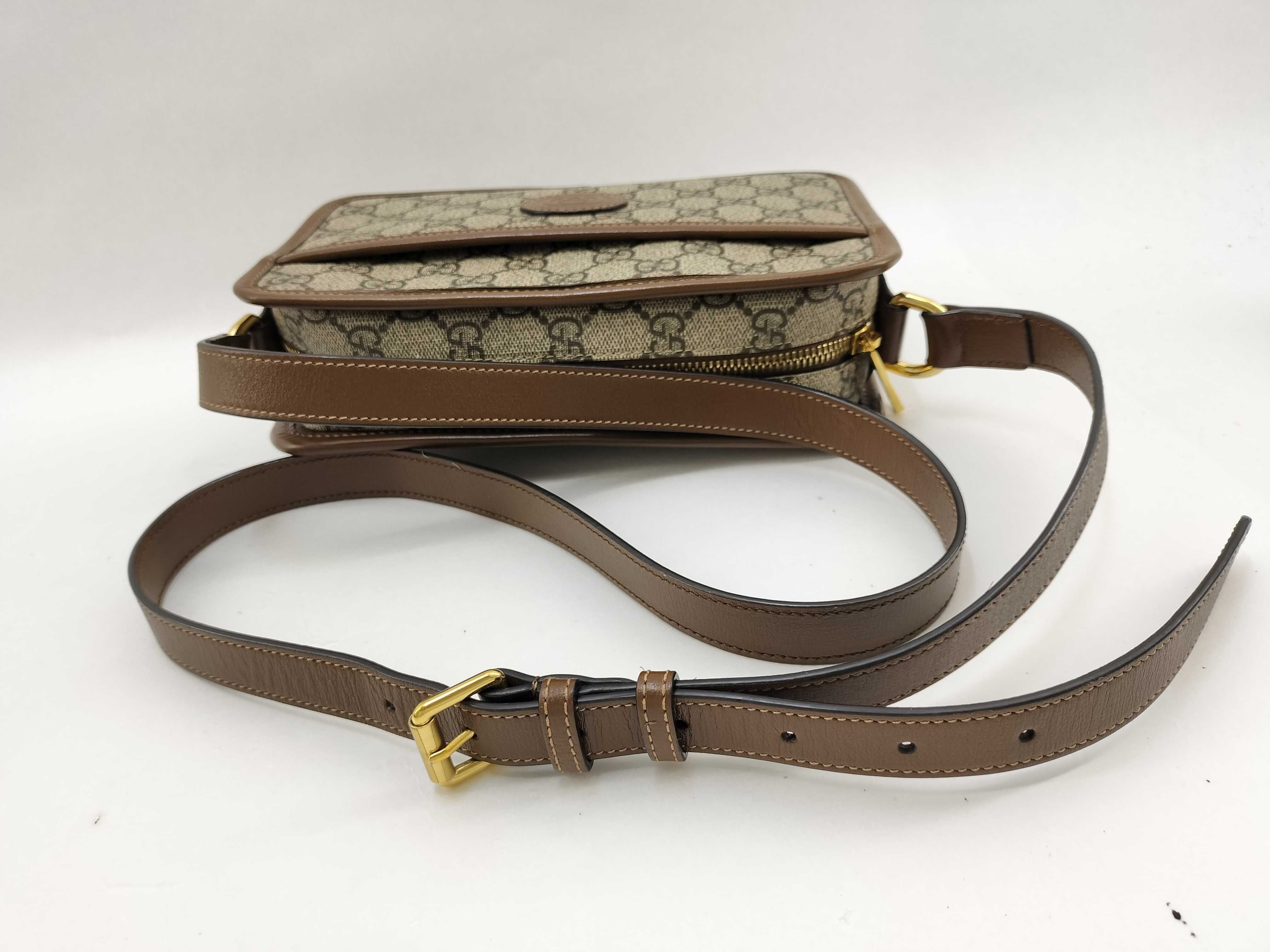 GG Supreme Shoulder Bag, Leather, Beige — view 11