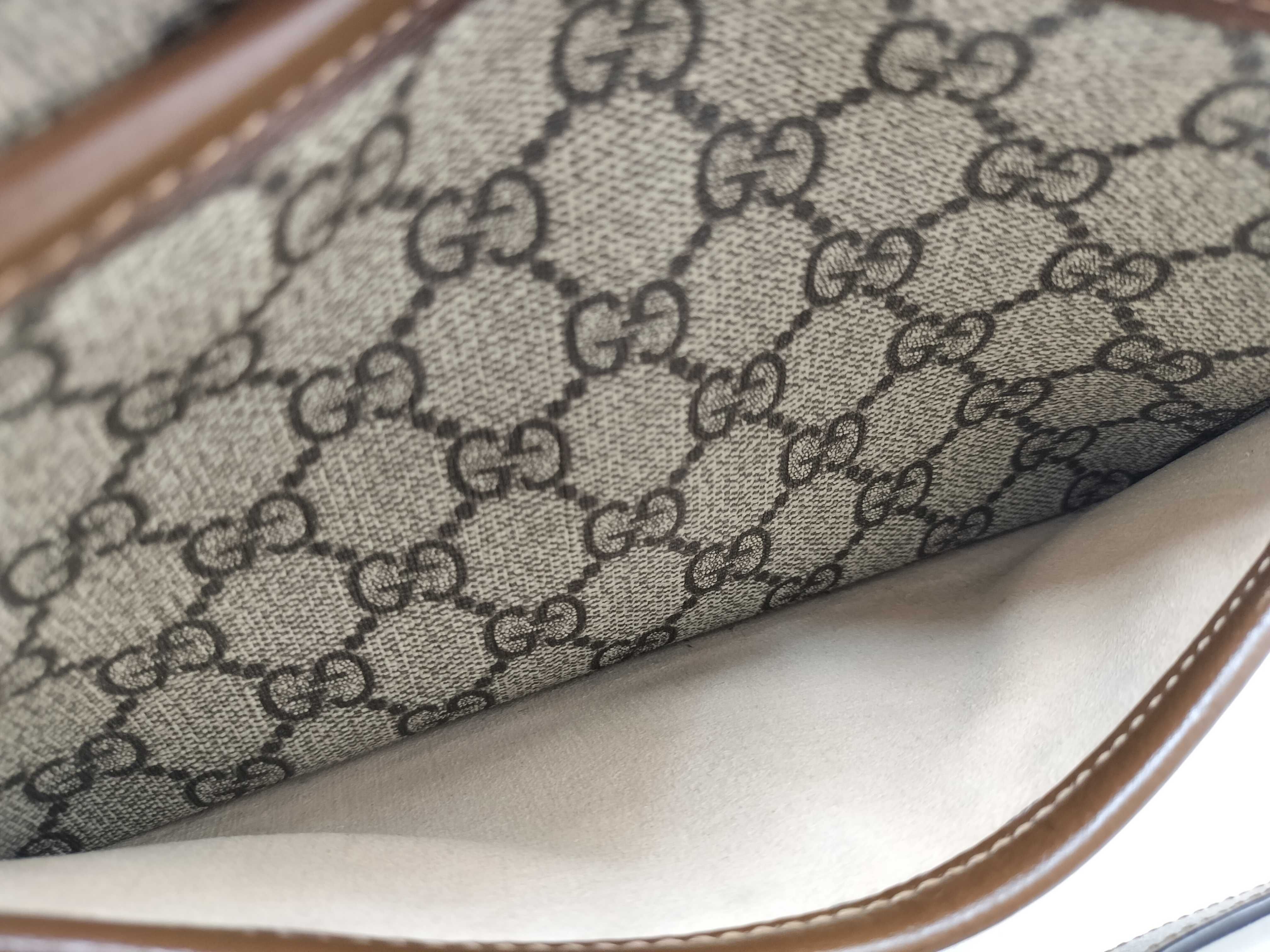 GG Supreme Shoulder Bag, Leather, Beige — view 15