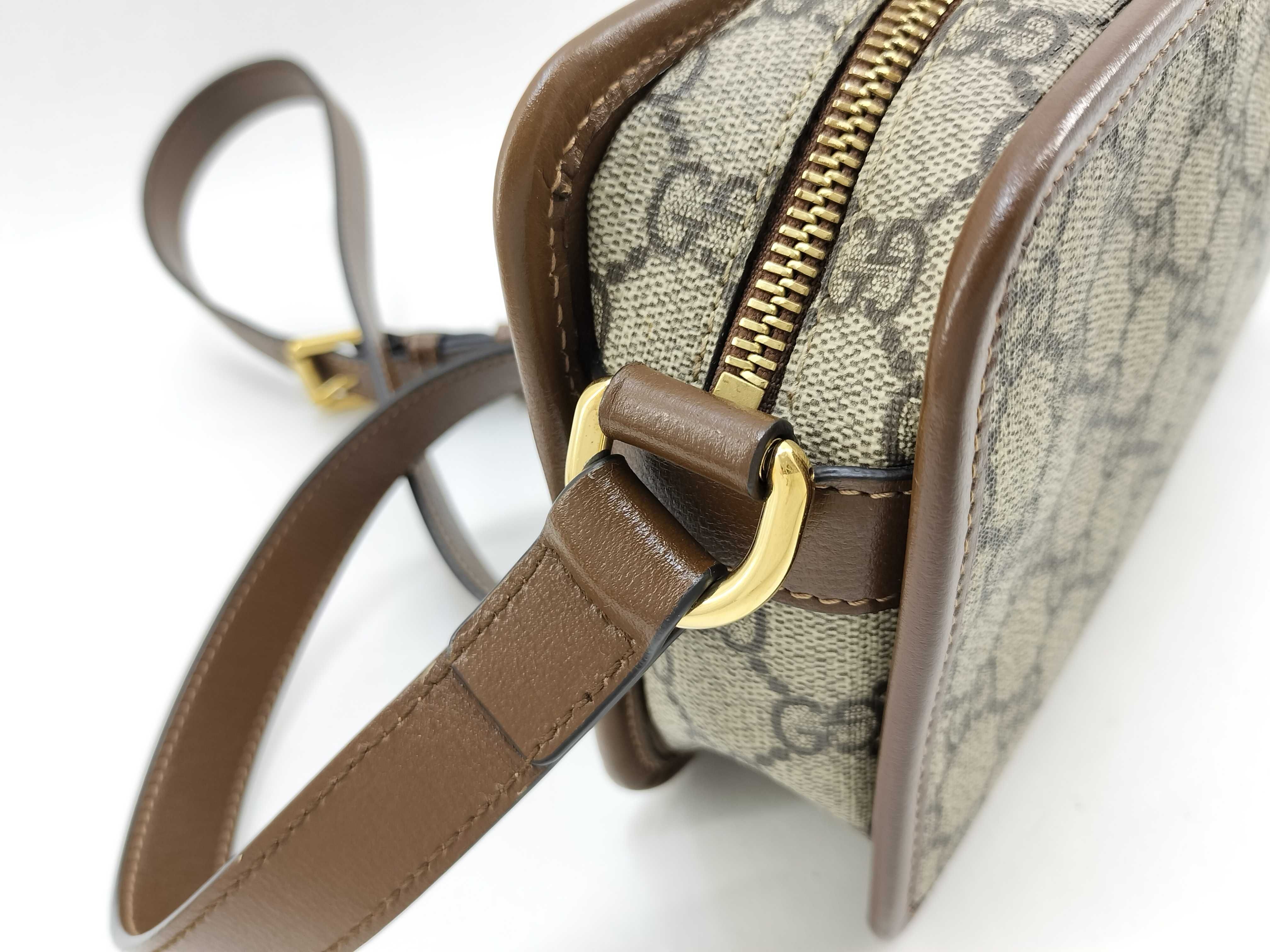 GG Supreme Shoulder Bag, Leather, Beige — view 3