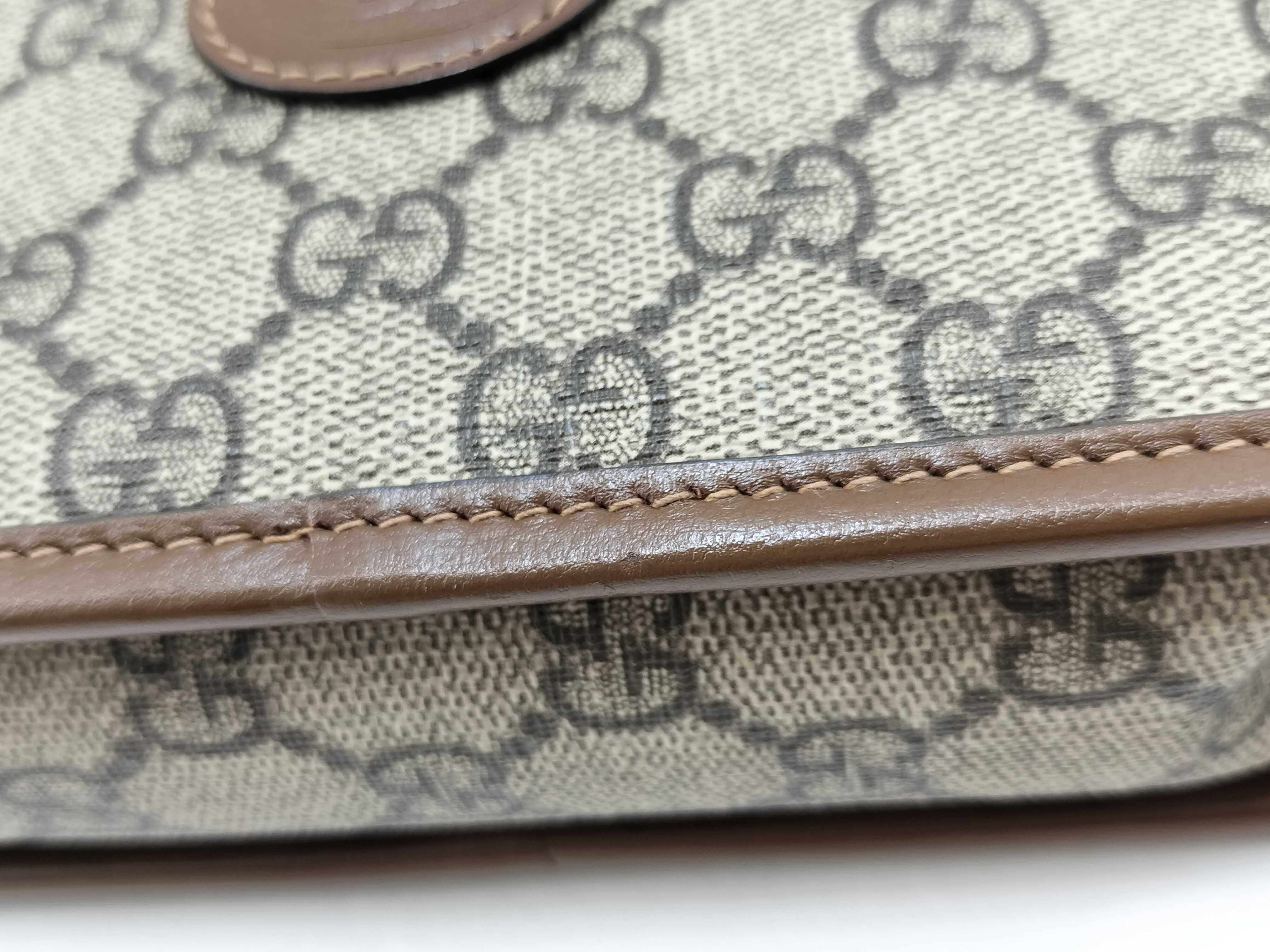 GG Supreme Shoulder Bag, Leather, Beige — view 9