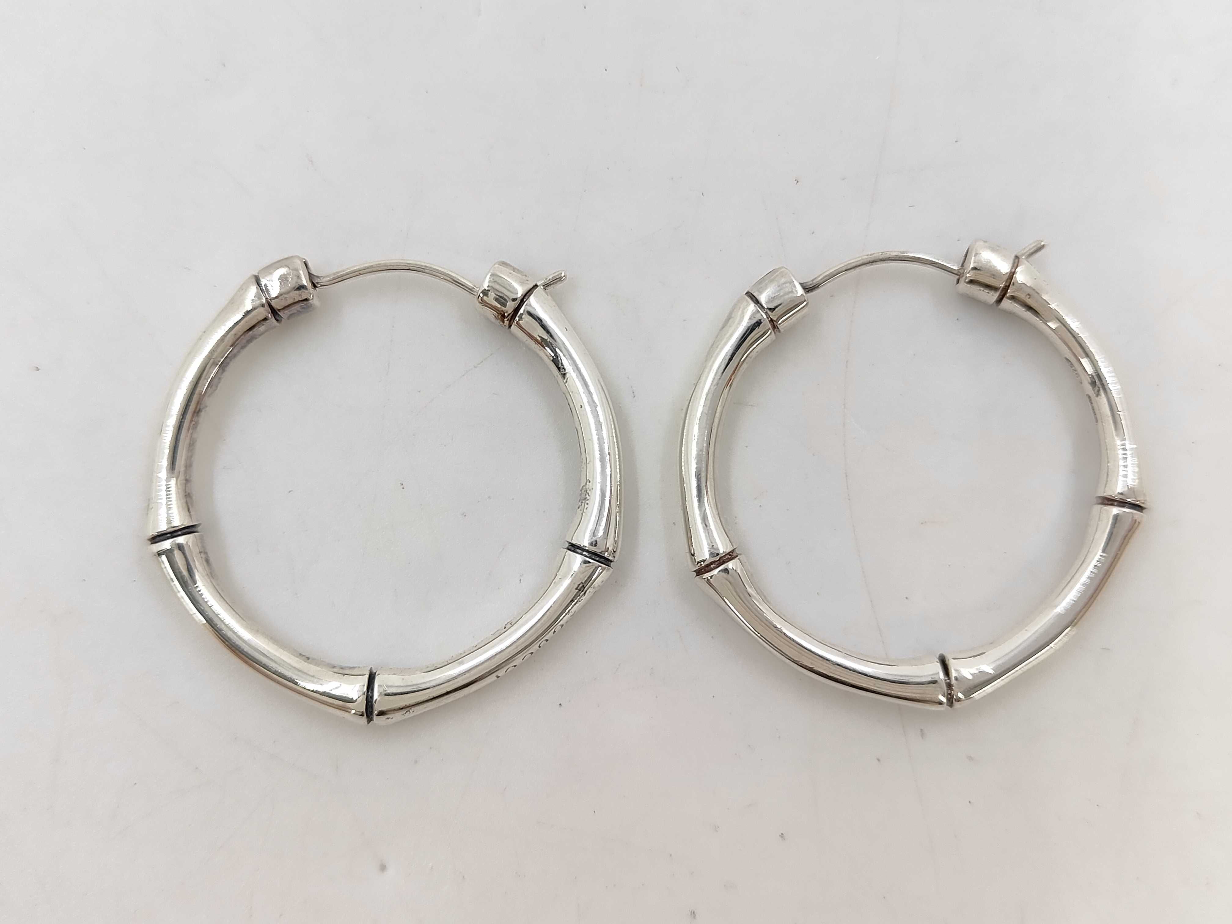 Bamboo Hoop Earrings (925 Sterling Silver, Post Price: 750) — view 2
