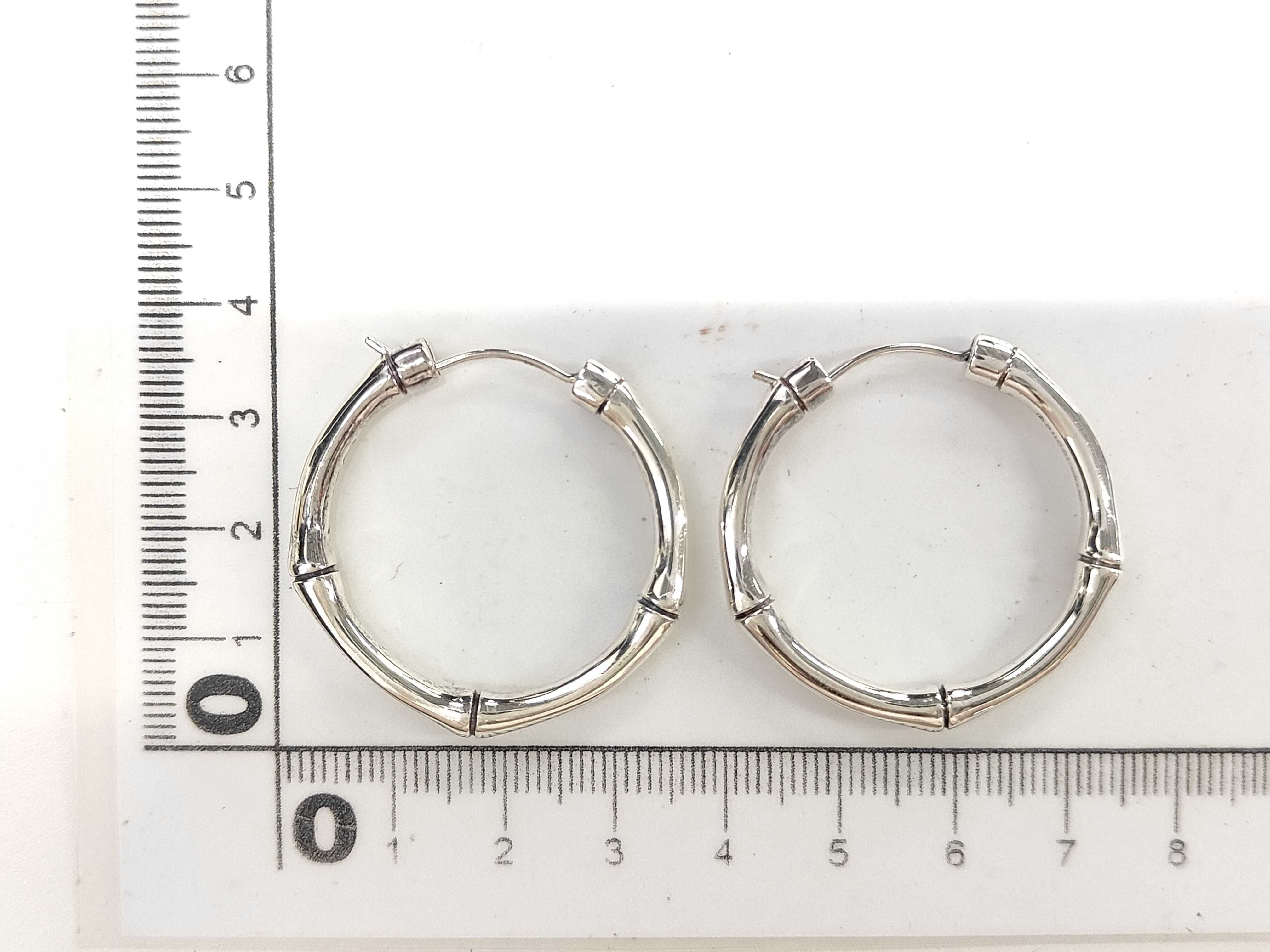 Bamboo Hoop Earrings (925 Sterling Silver, Post Price: 750) — view 3