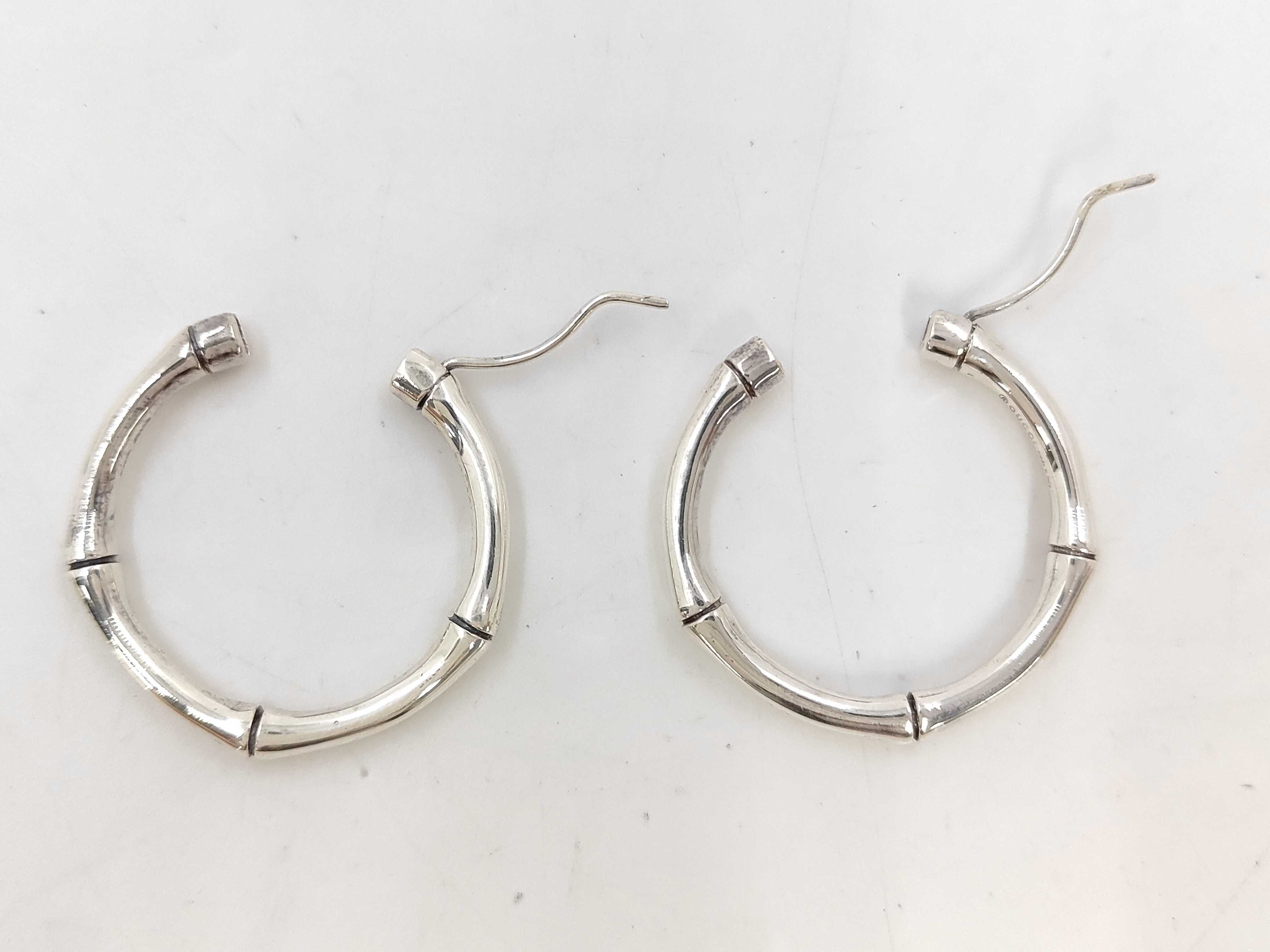 Bamboo Hoop Earrings (925 Sterling Silver, Post Price: 750) — view 4