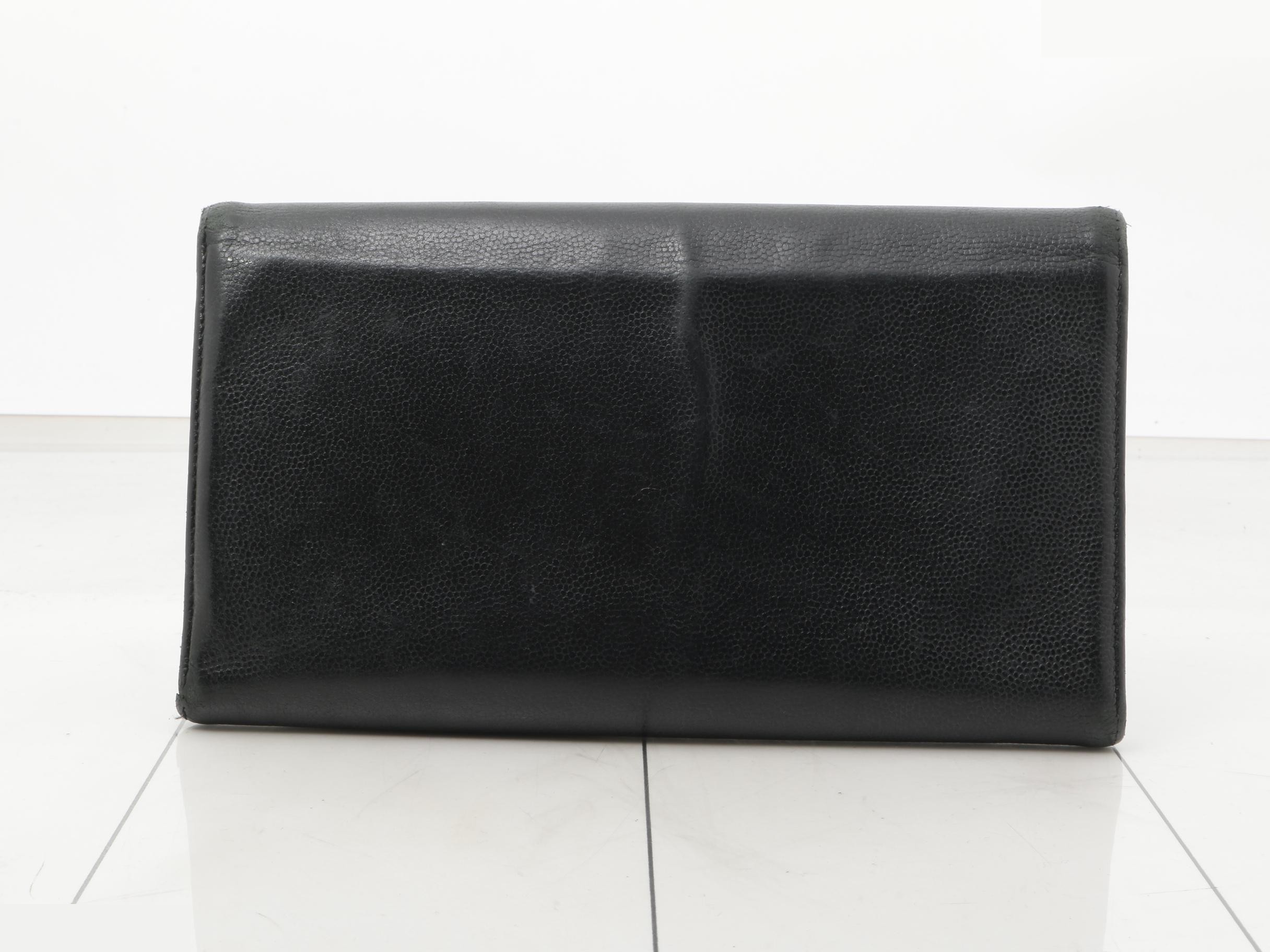 Sevruga Long Wallet, Noir Caviar Leather — view 2