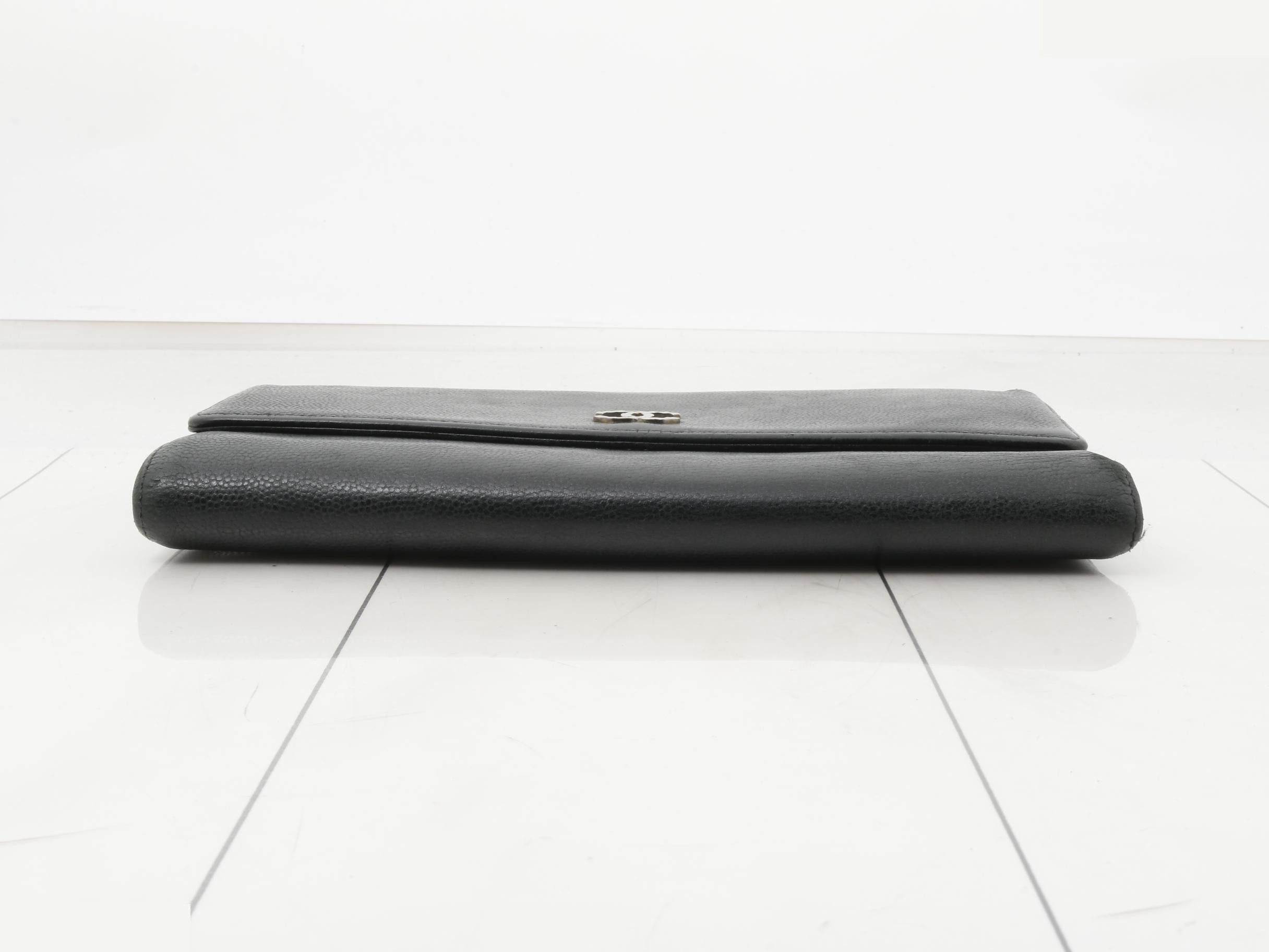 Sevruga Long Wallet, Noir Caviar Leather — view 3