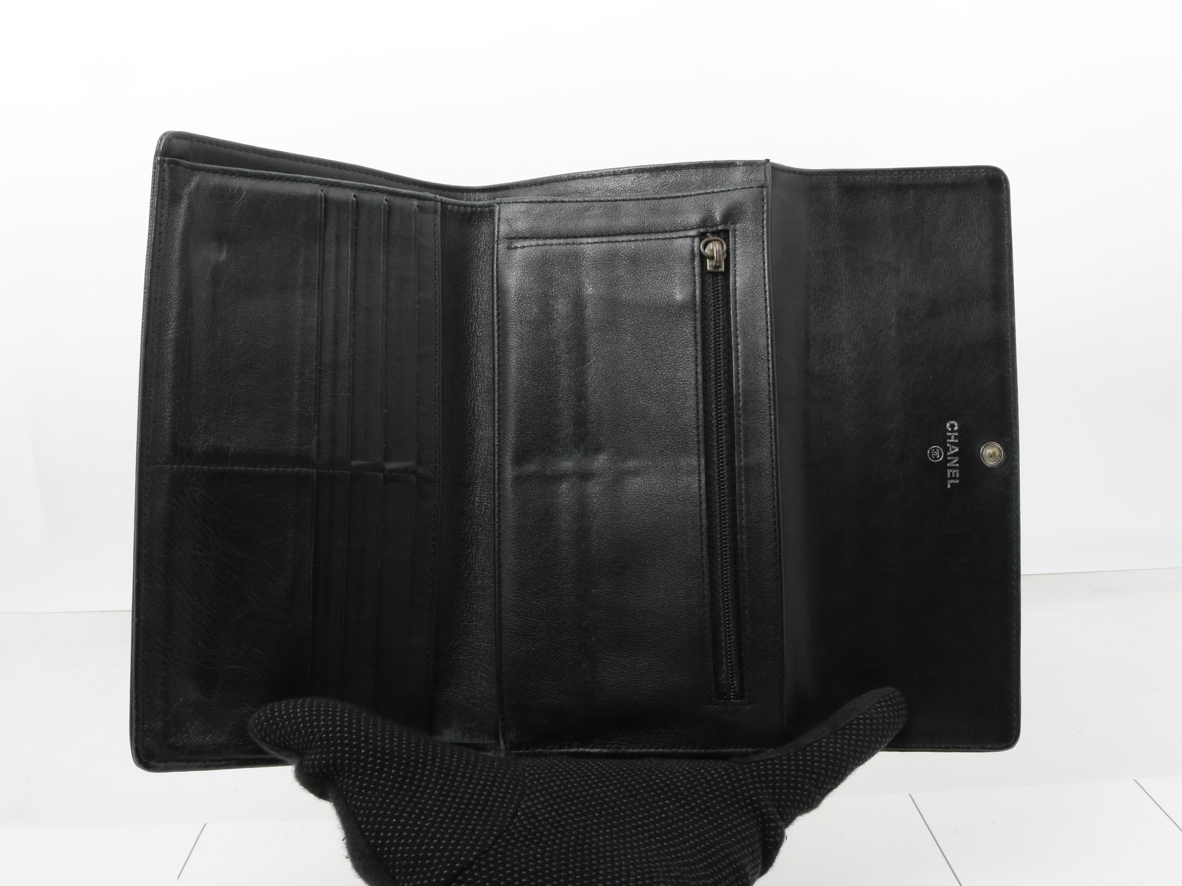 Sevruga Long Wallet, Noir Caviar Leather — view 4