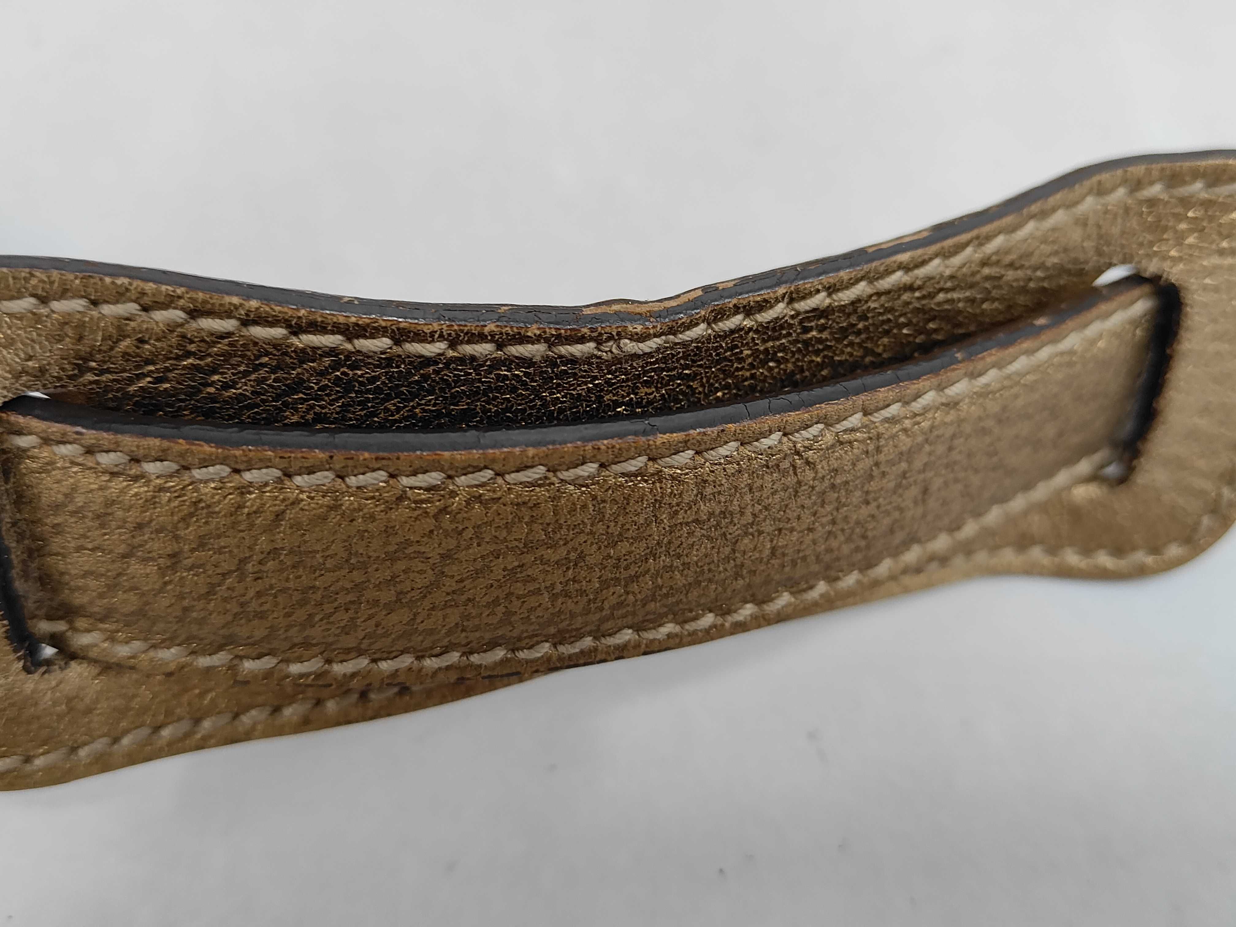 Gold Canvas GG Monogram Half-Moon Shoulder Bag — view 5