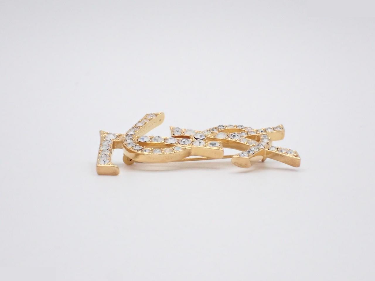 logo rhinestone brooch — view 3