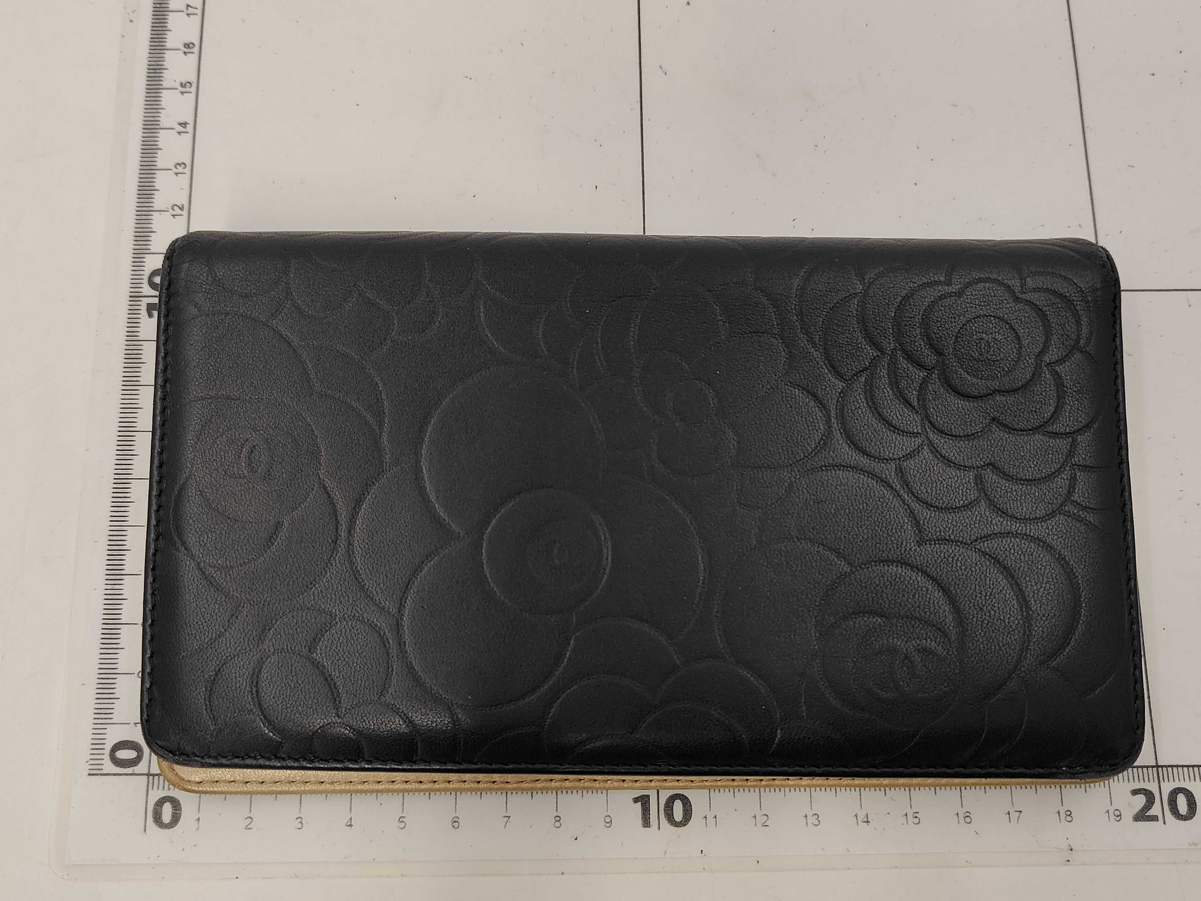 Black Lambskin Camellia Wallet (Serial Number 16) — view 2