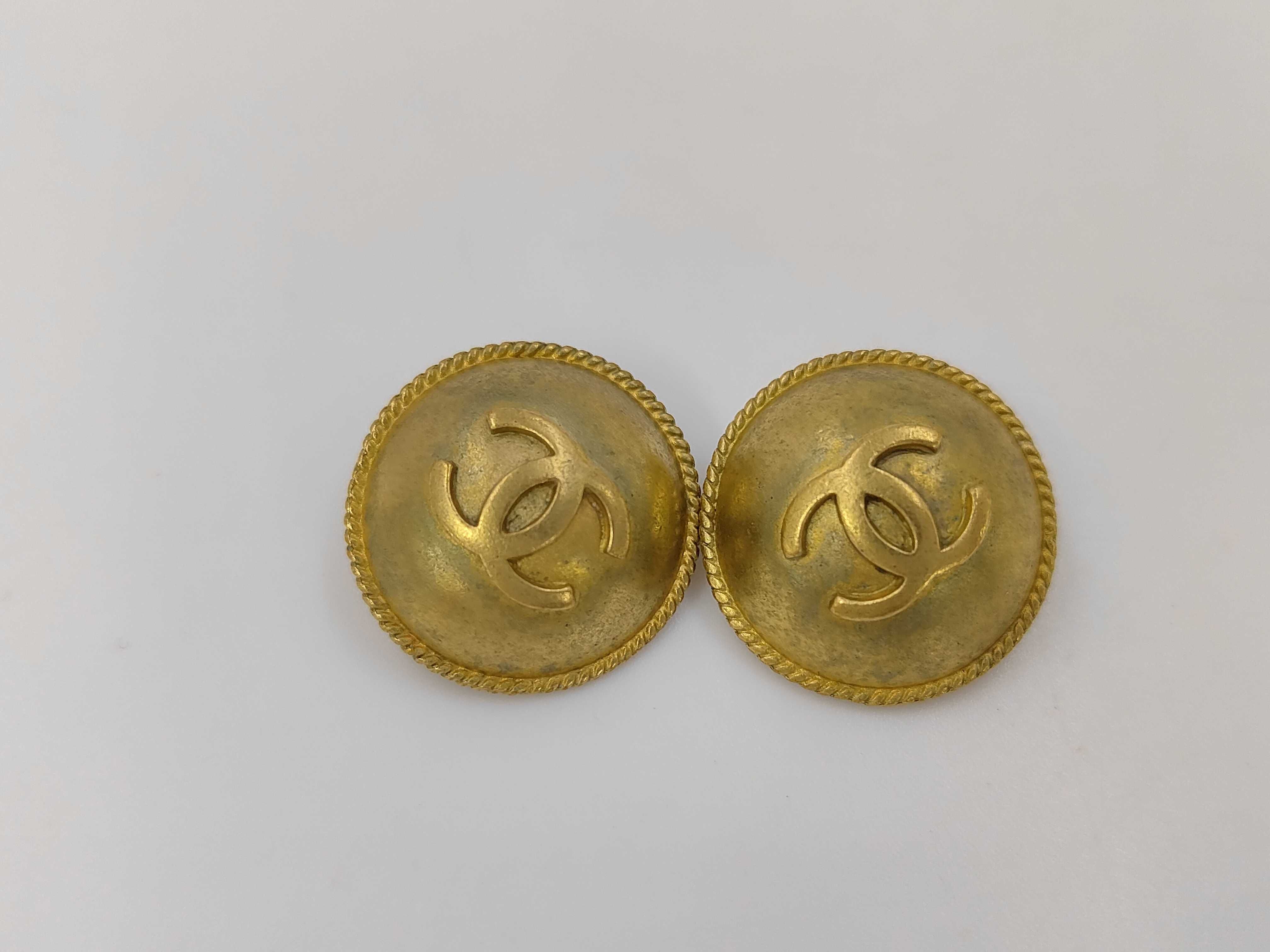 Gold Plated Vintage Coco Mark Earrings