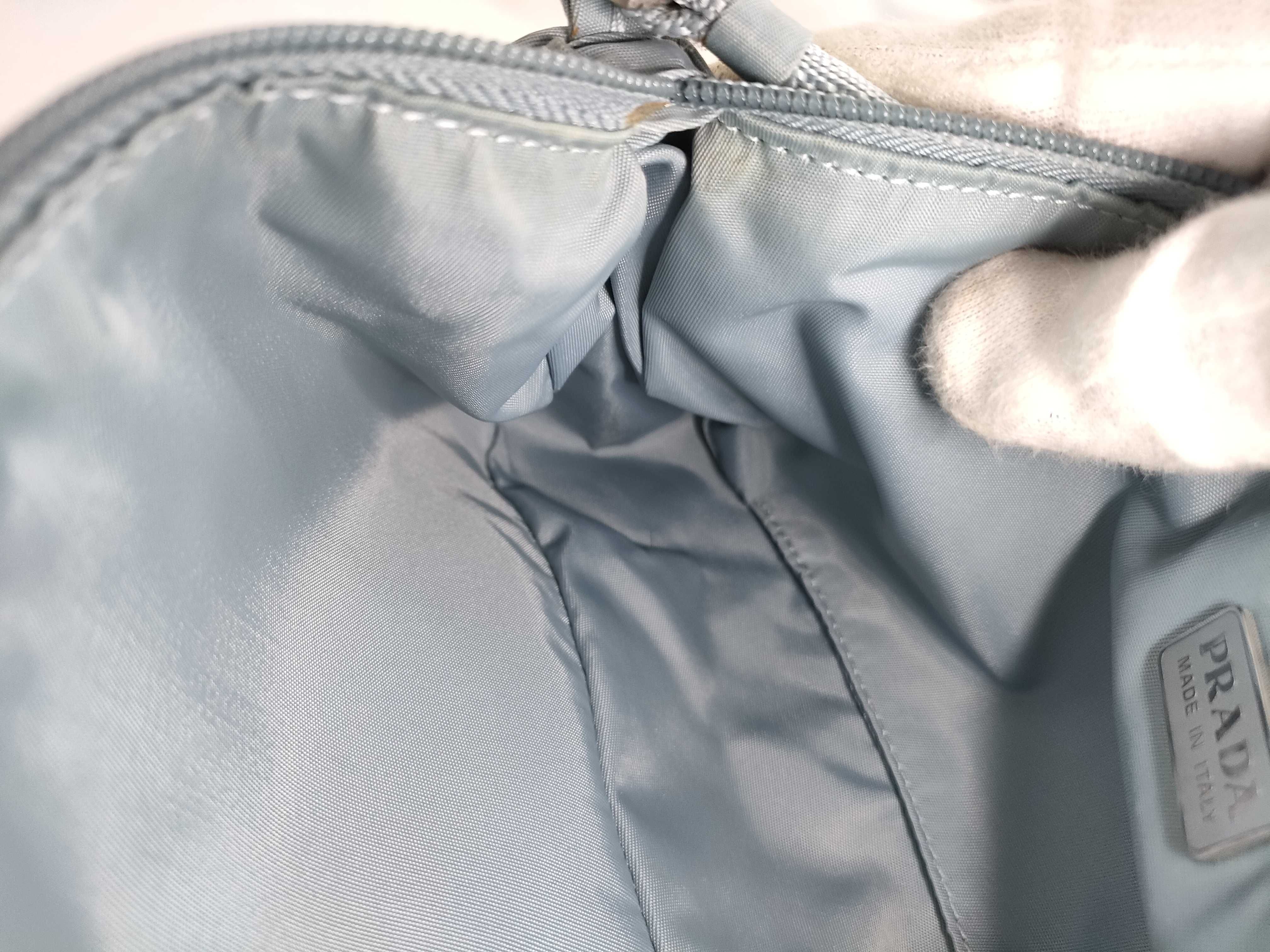 Nylon Prada Accessory Pouch VELA (Nylon) / Blue Gray Handbag — view 11