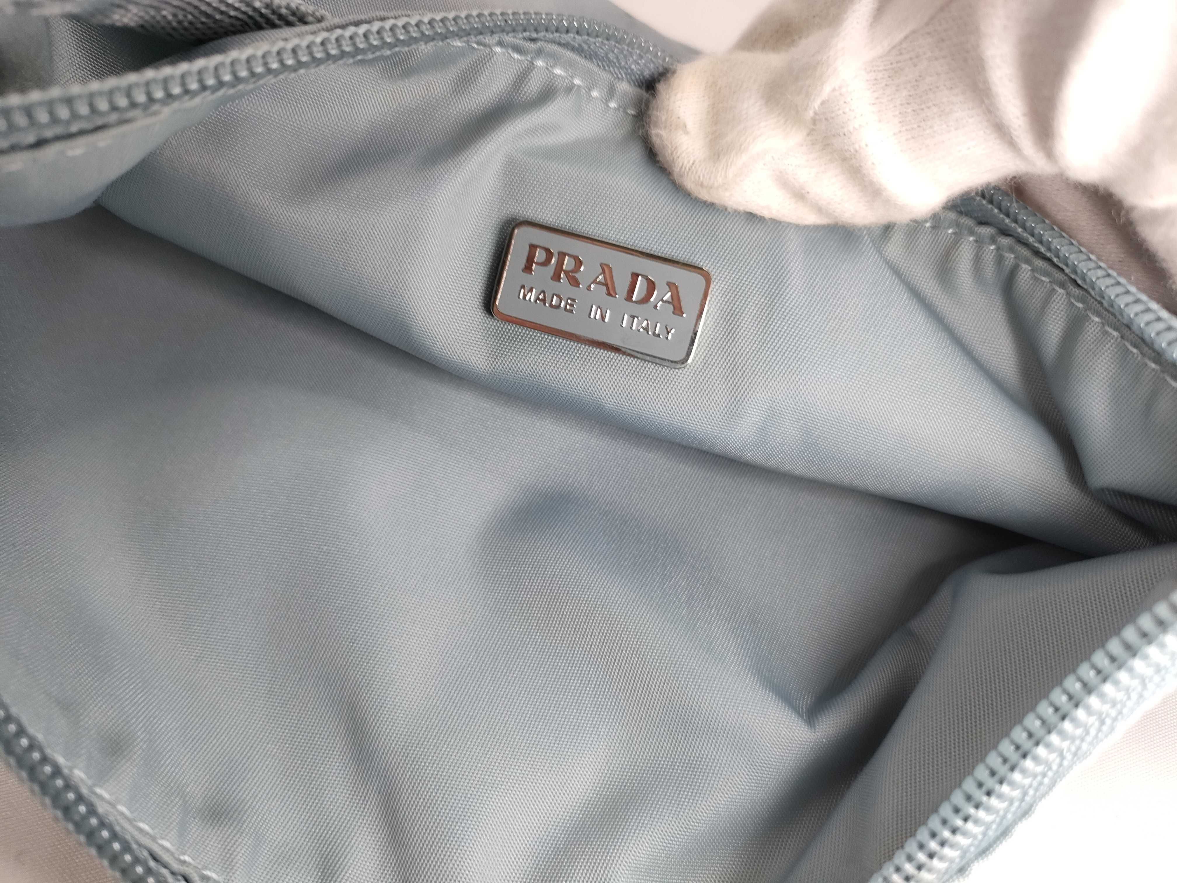Nylon Prada Accessory Pouch VELA (Nylon) / Blue Gray Handbag — view 12