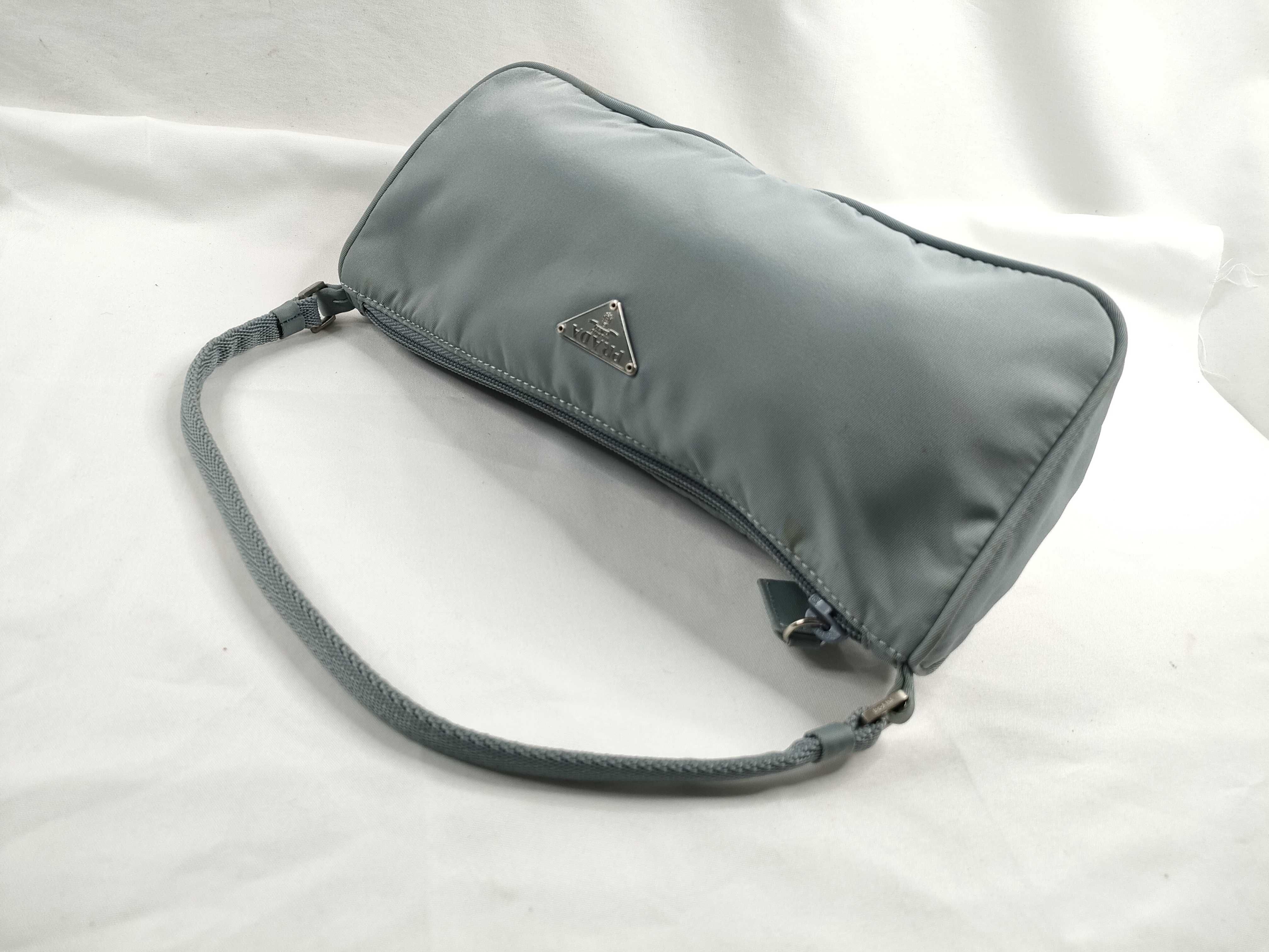 Nylon Prada Accessory Pouch VELA (Nylon) / Blue Gray Handbag — view 6