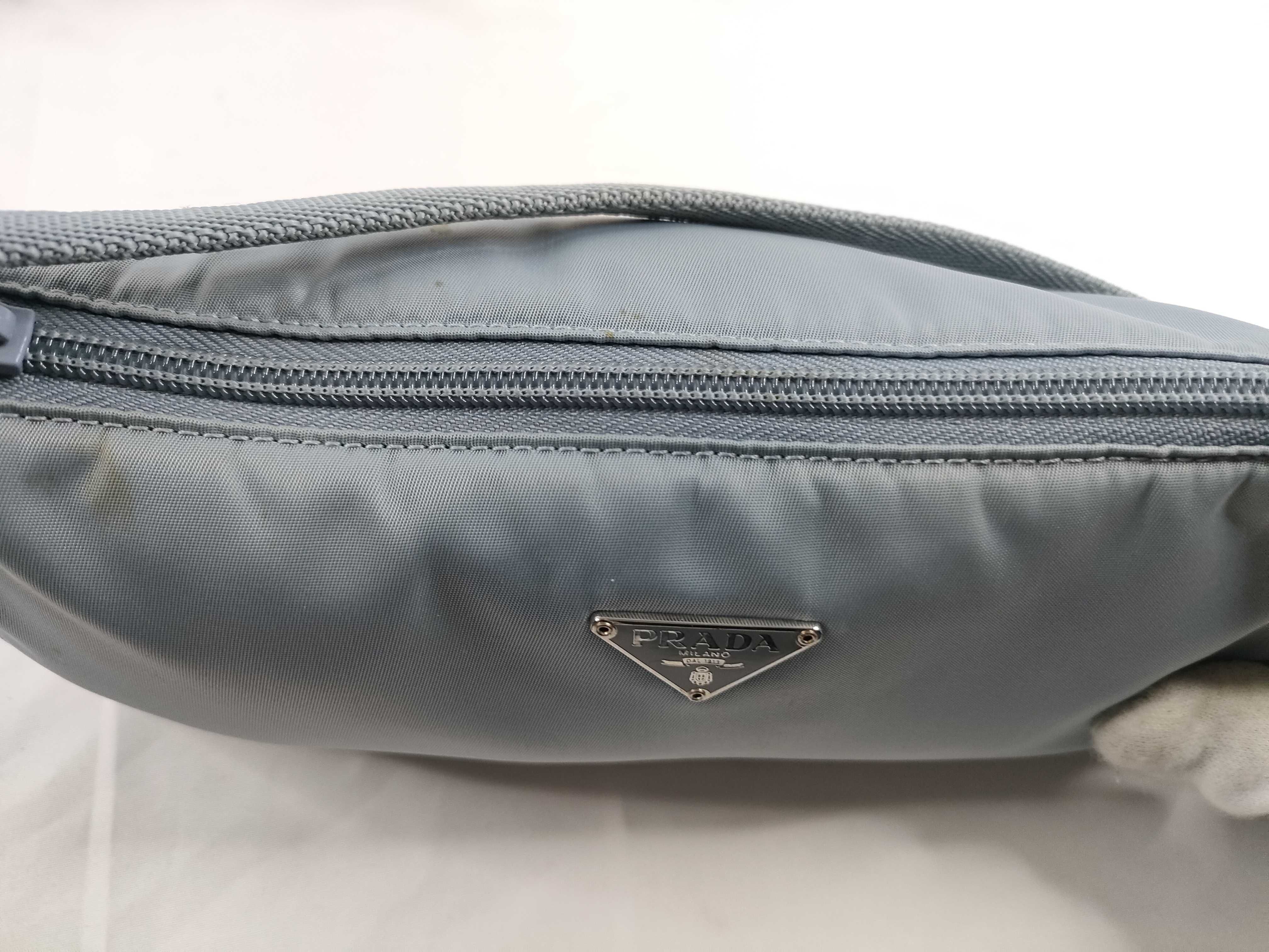 Nylon Prada Accessory Pouch VELA (Nylon) / Blue Gray Handbag — view 9