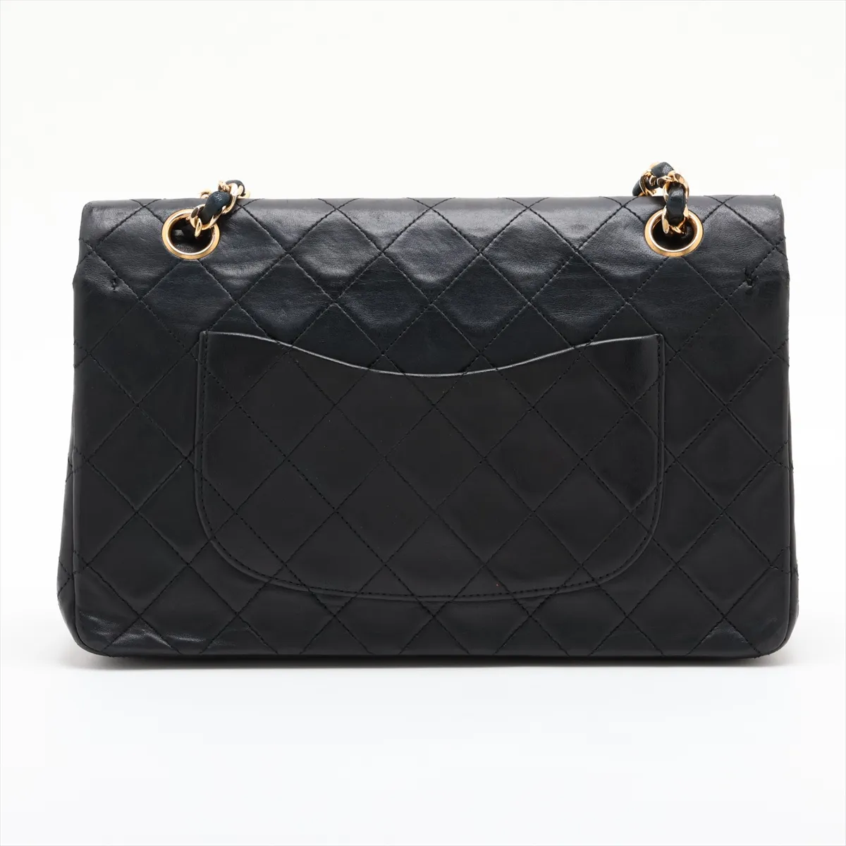 Matelassé 25 Lambskin Double Flap Double Chain Bag, Black with Gold Hardware, 0957457 (Serial Number in the 0s, A01112) — view 2