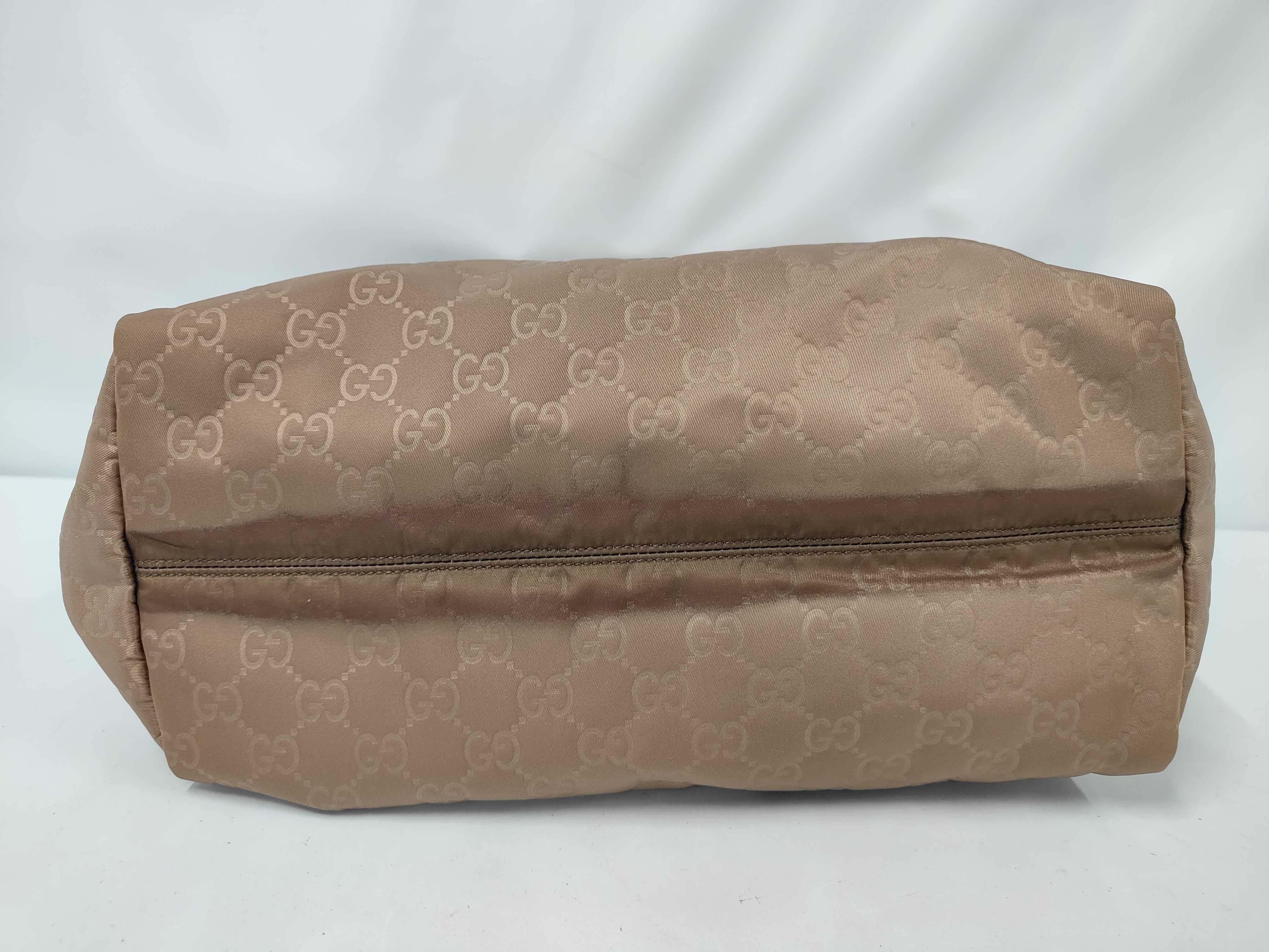 282489GG Nylon Tote Bag Leather Brown Tote Bag — view 3