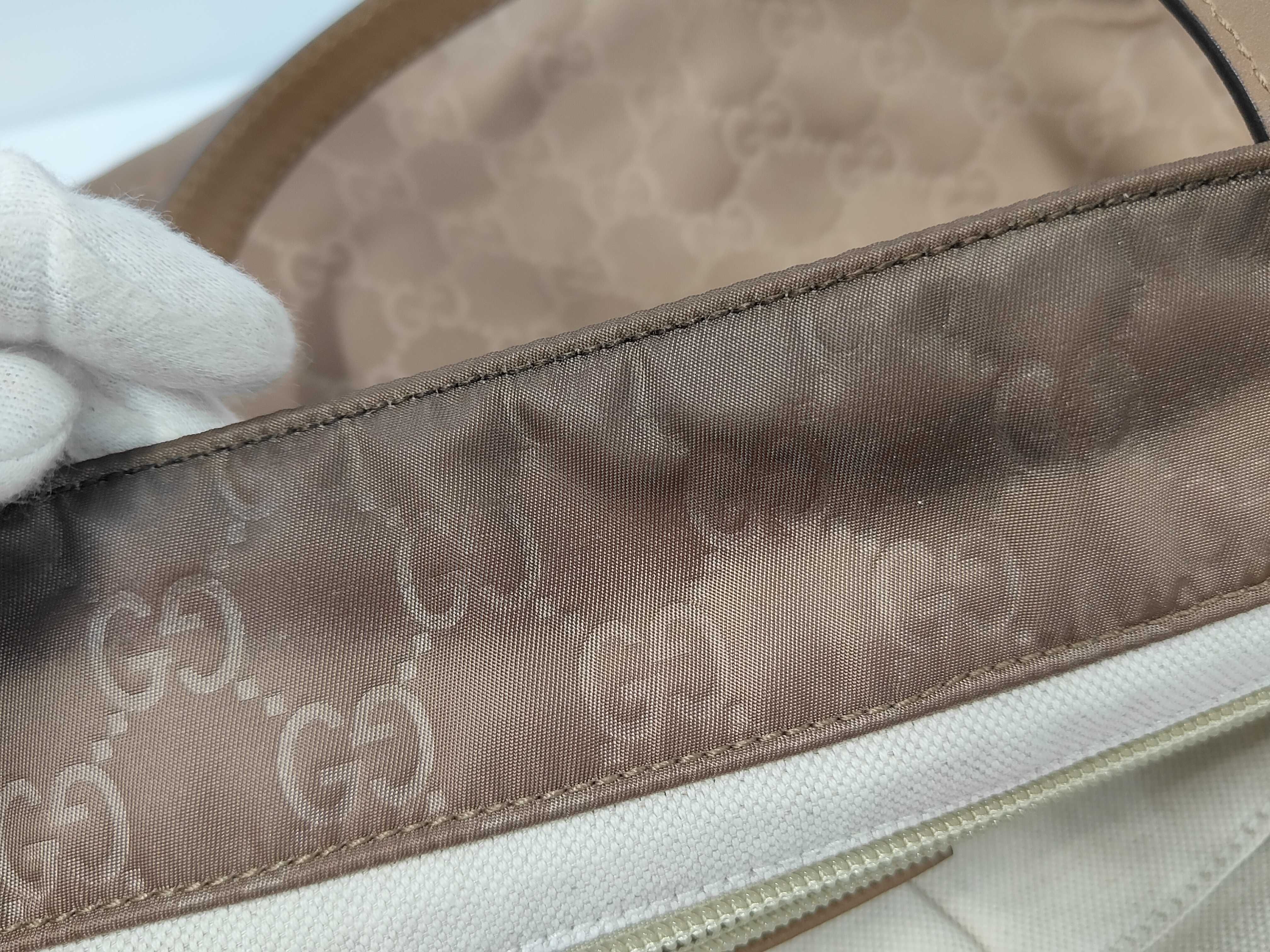 282489GG Nylon Tote Bag Leather Brown Tote Bag — view 10