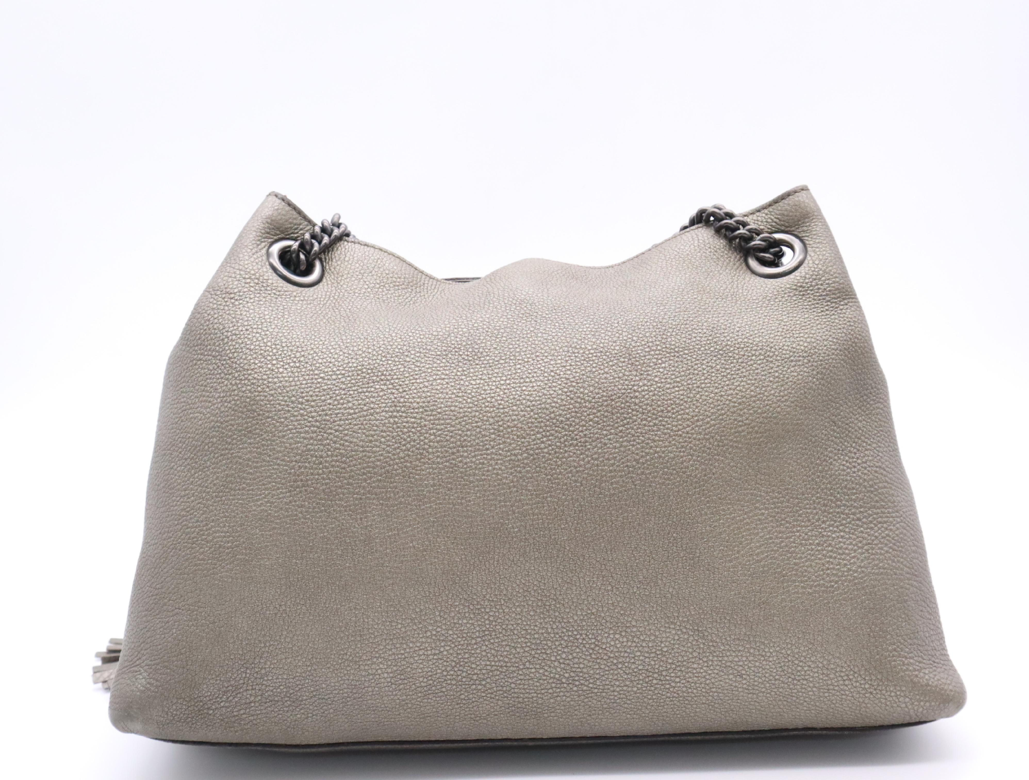 308982 Soho Interlocking G Chain Grey Metallic Charm Shoulder Bag — view 2