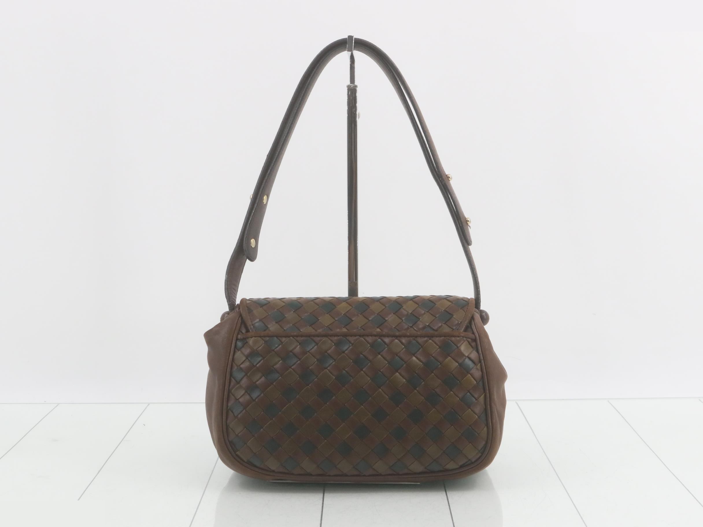 Intrecciato shoulder bag with gold hardware — view 2