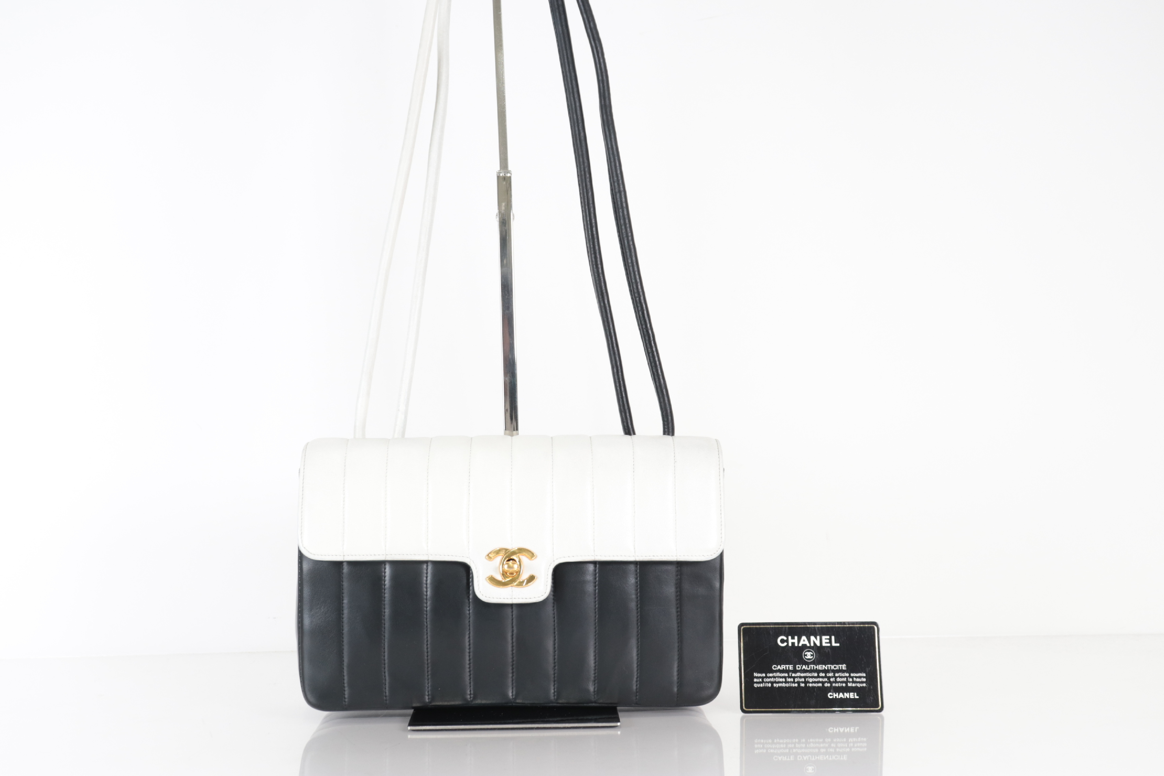 Mademoiselle Lambskin Bicolor Shoulder Bag (No. 6)