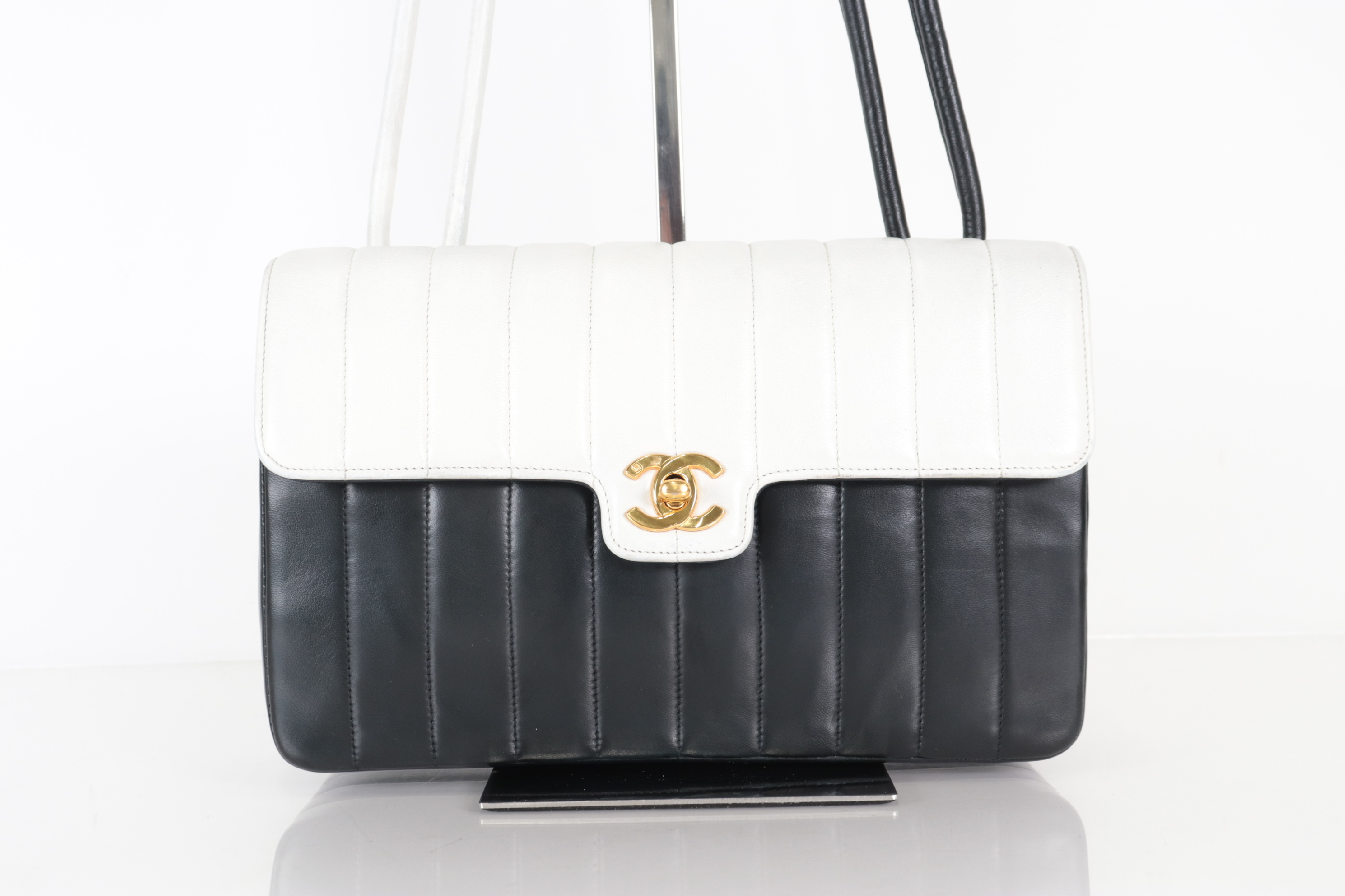 Mademoiselle Lambskin Bicolor Shoulder Bag (No. 6) — view 2