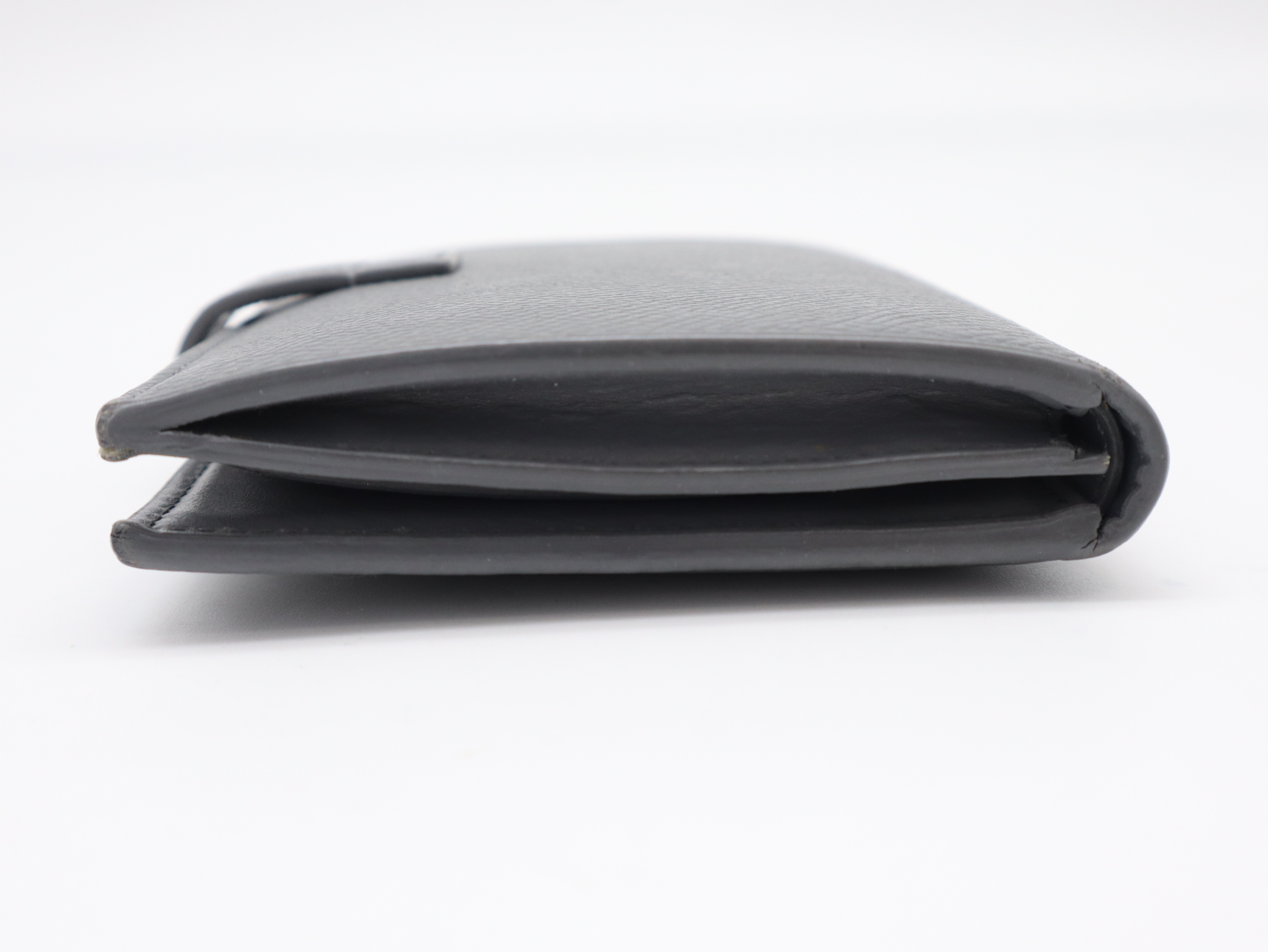 Leather Medium Strap Wallet, Gray — view 6
