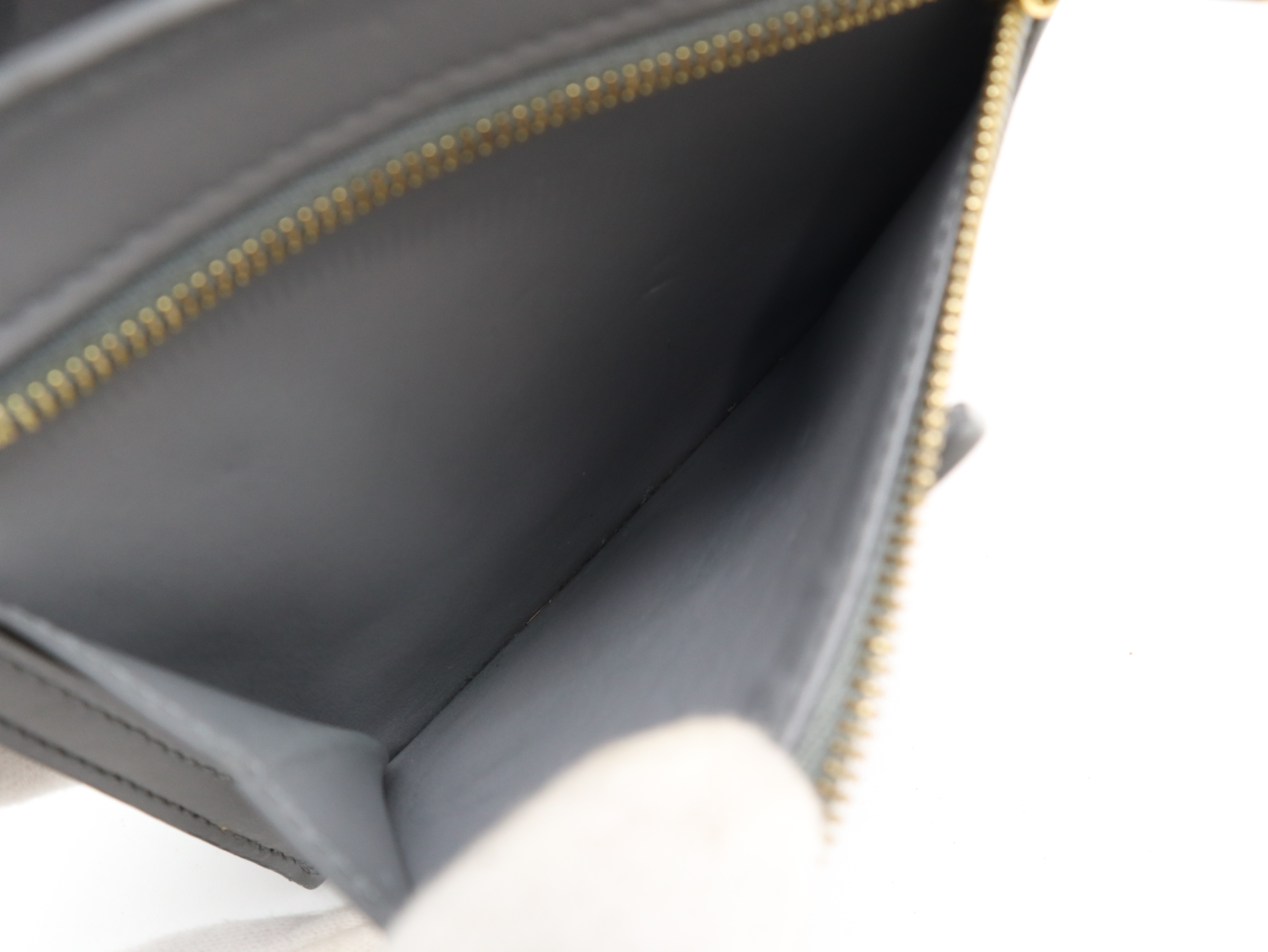 Leather Medium Strap Wallet, Gray — view 10