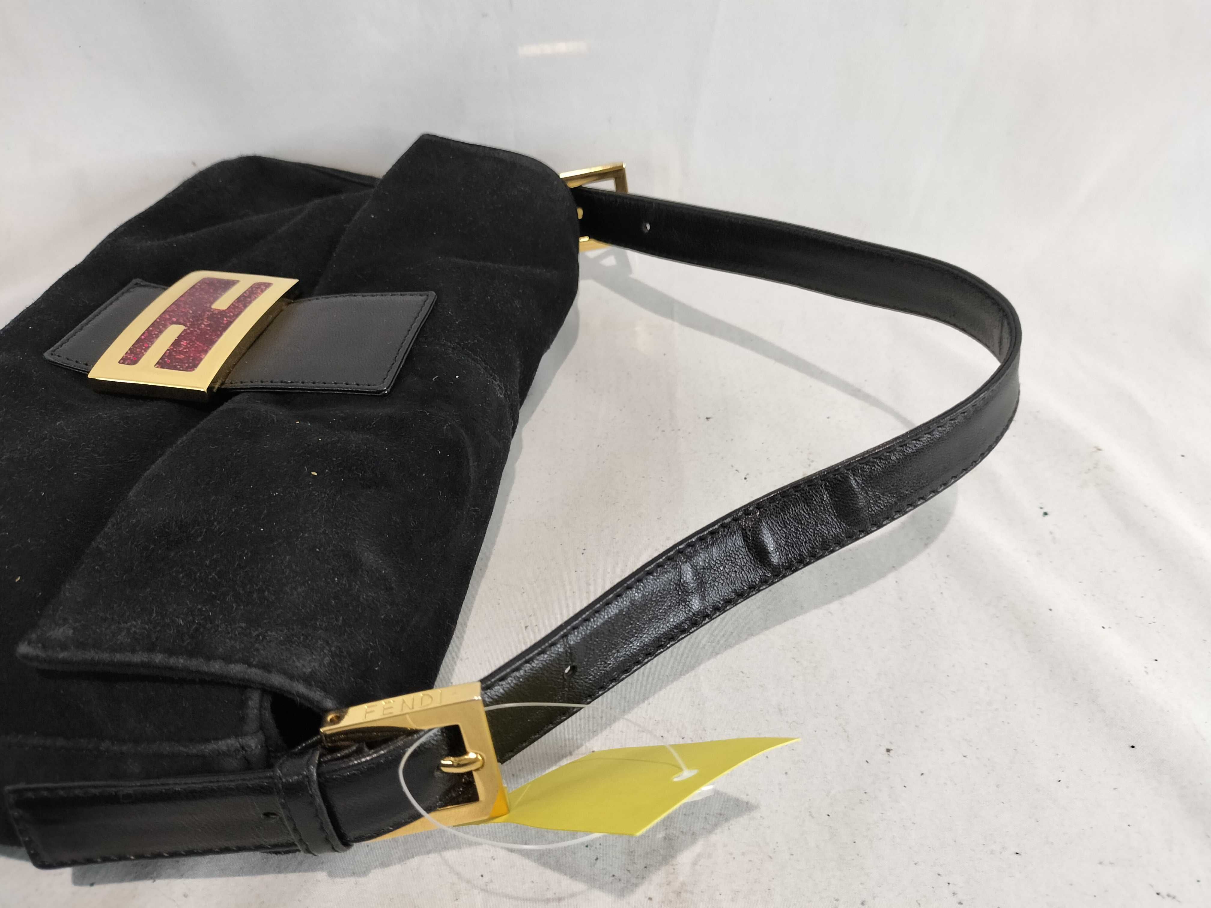 Mamma Bucket Suede Glitter Black Handbag — view 4
