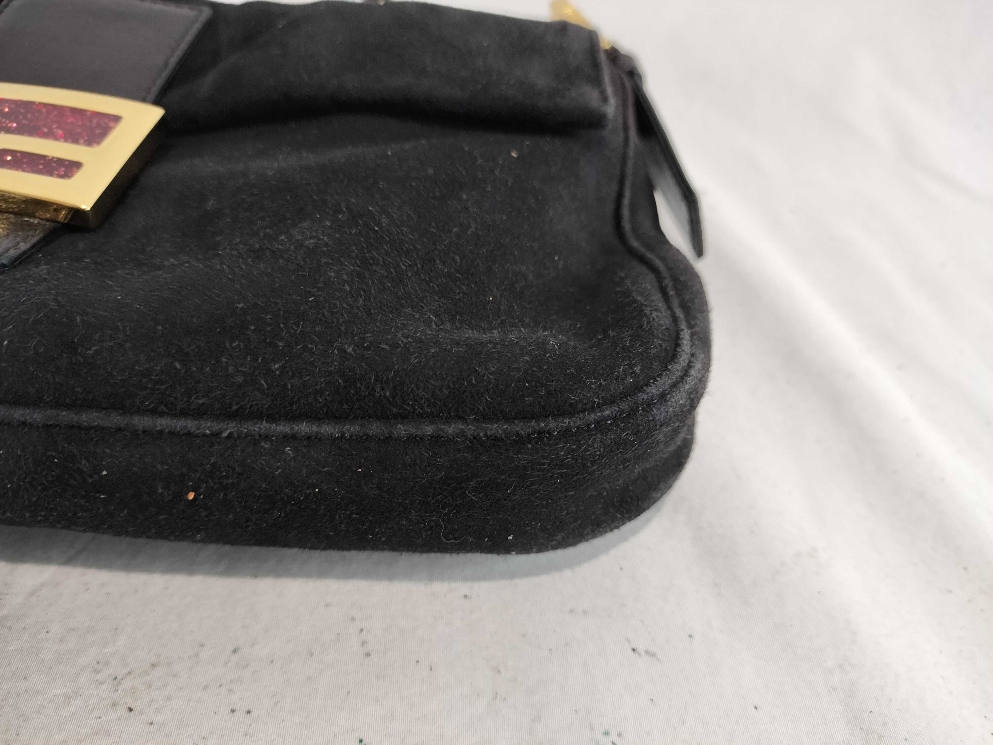 Mamma Bucket Suede Glitter Black Handbag — view 7