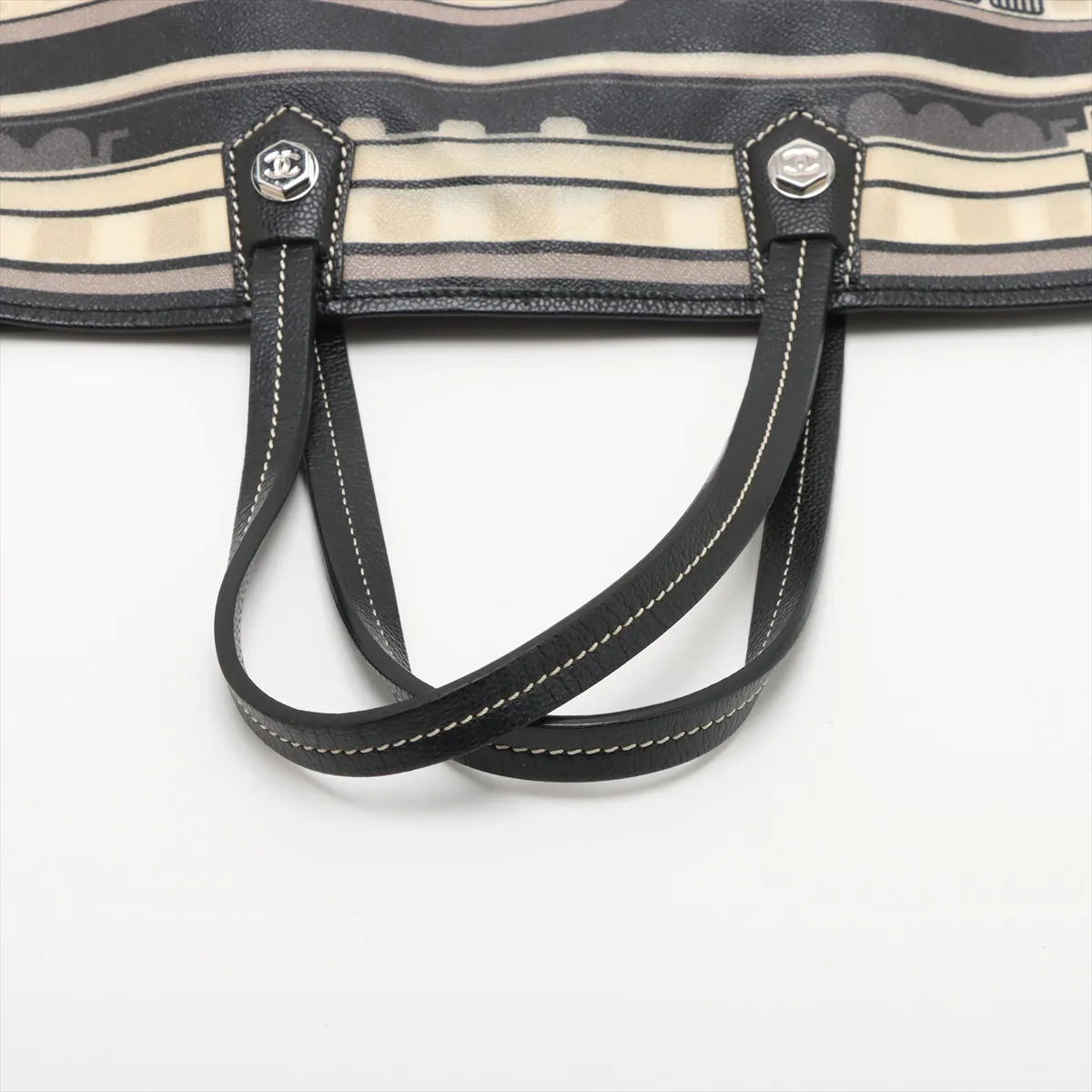 Central Station PVC x caviar skin tote bag black gold hardware 11024981 11th series — view 5