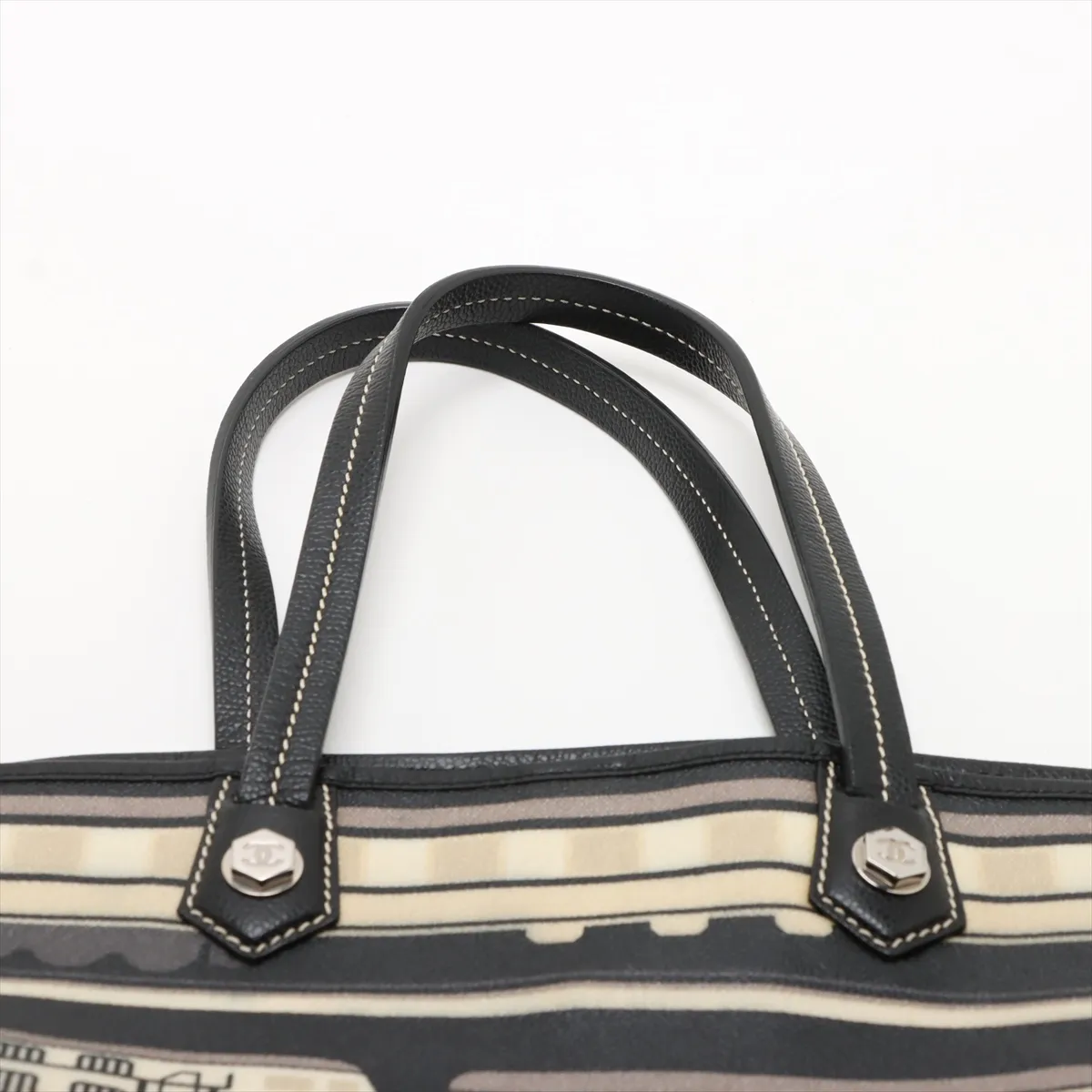 Central Station PVC x caviar skin tote bag black gold hardware 11024981 11th series — view 6