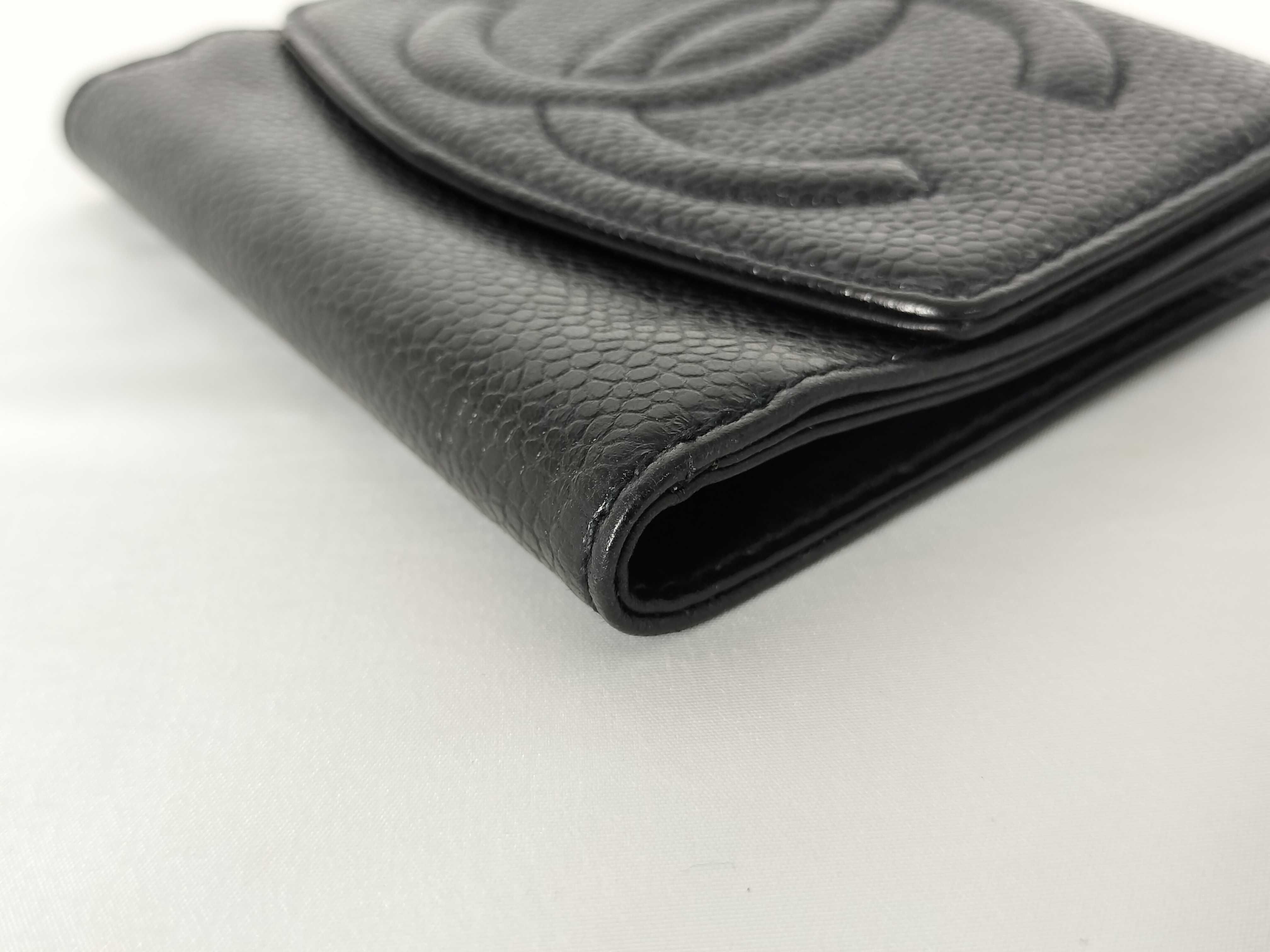 Caviar Skin Coco Mark Bi-fold Wallet — view 3
