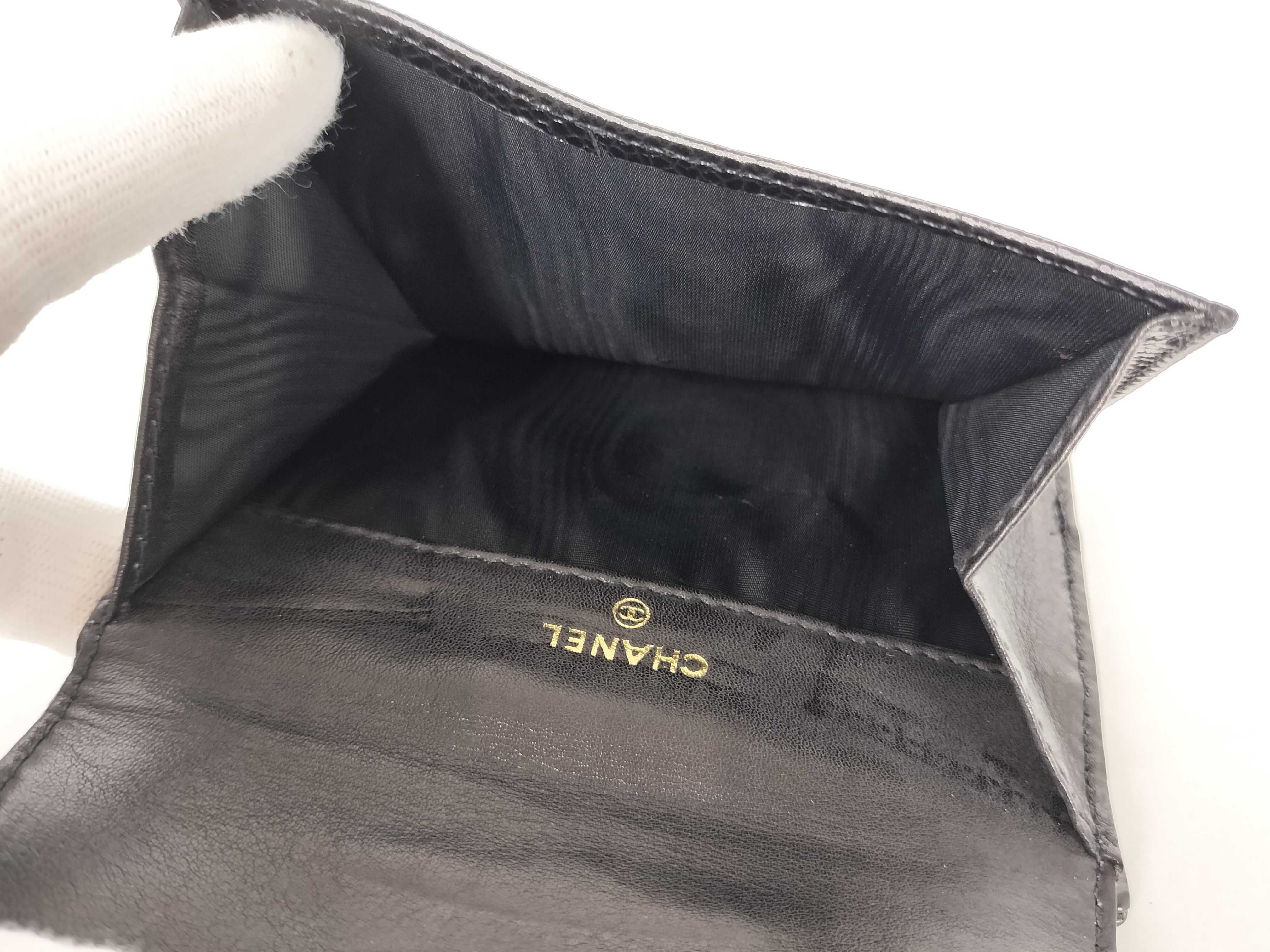 Caviar Skin Coco Mark Bi-fold Wallet — view 4