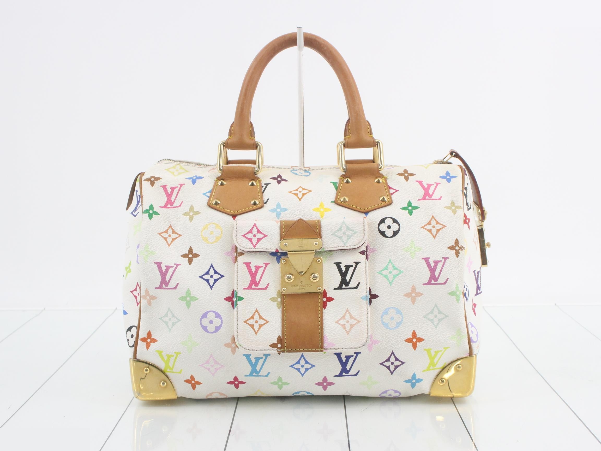 Monogram Multicolor Speedy 30 Blanc Handbag