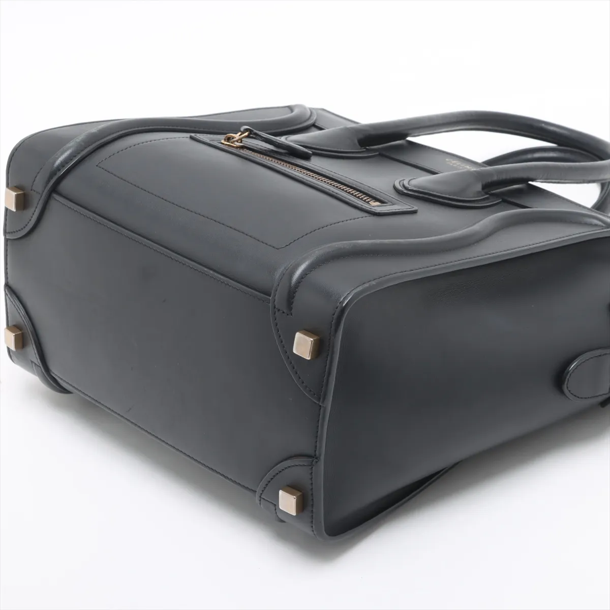 Luggage Micro Shopper Leather Handbag Black — view 3