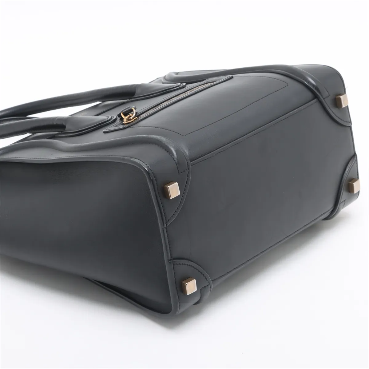 Luggage Micro Shopper Leather Handbag Black — view 4