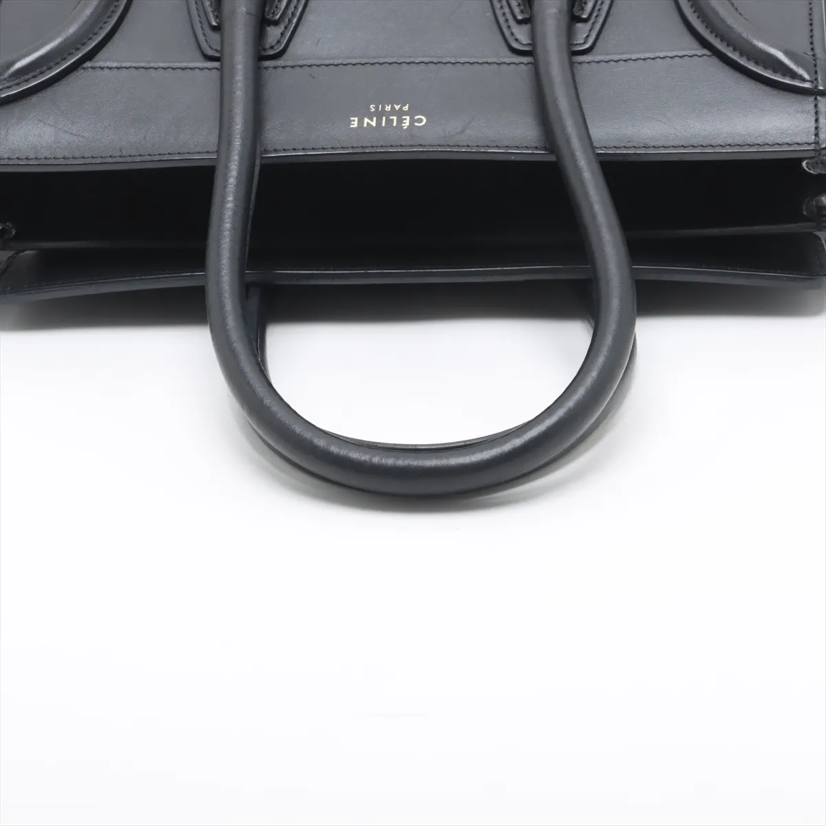 Luggage Micro Shopper Leather Handbag Black — view 5