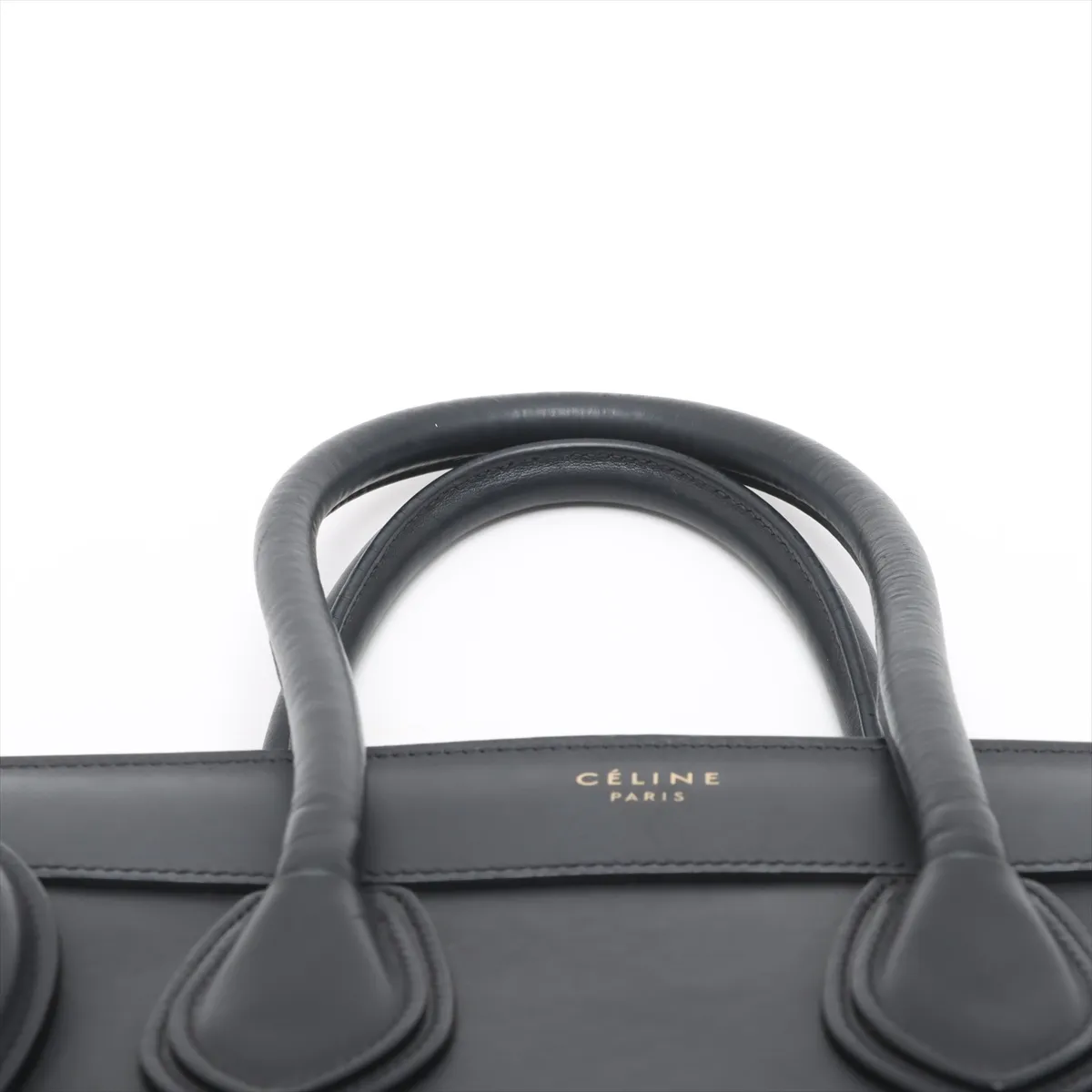 Luggage Micro Shopper Leather Handbag Black — view 6