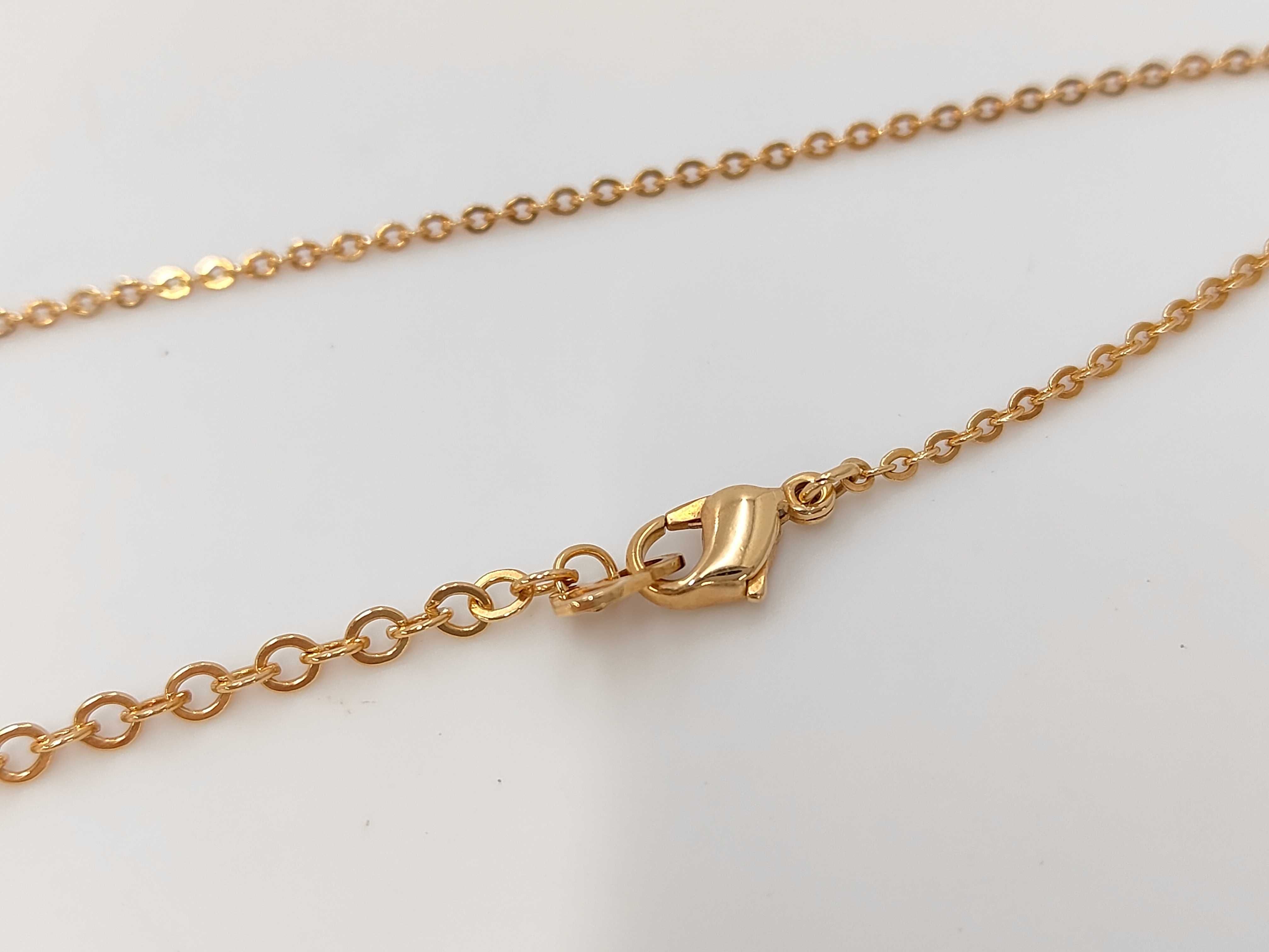 Logo Stone Heart Pink Gold Necklace — view 4