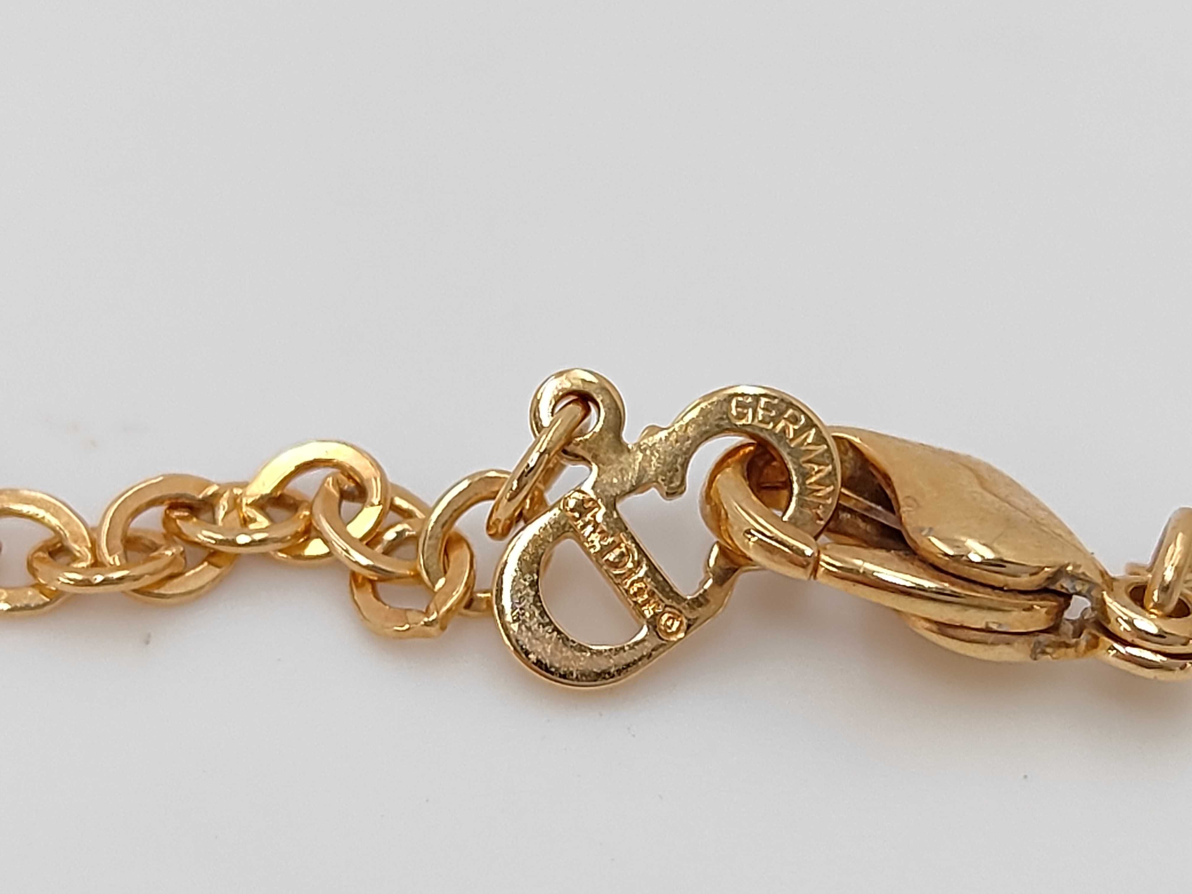Logo Stone Heart Pink Gold Necklace — view 5