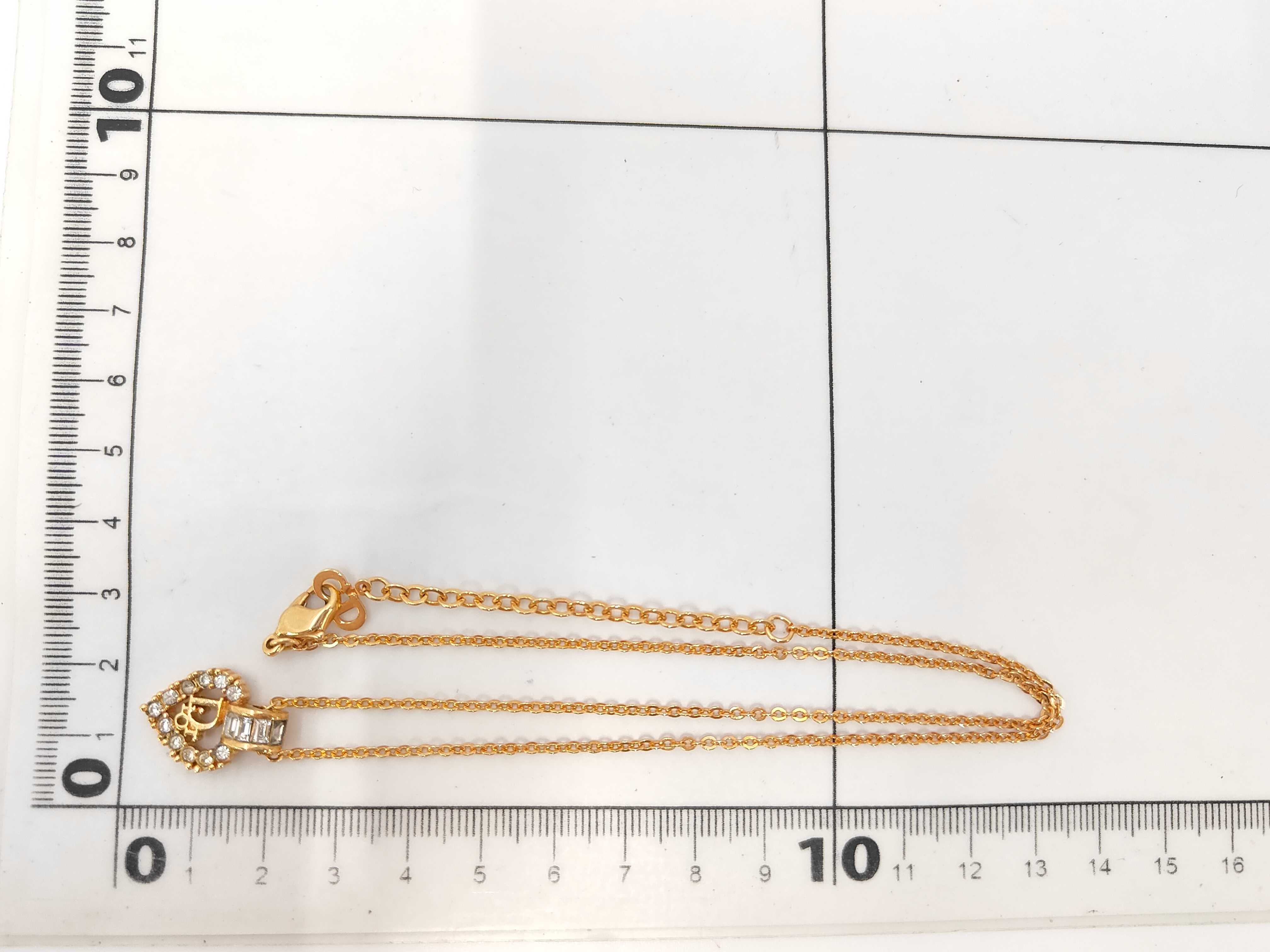 Logo Stone Heart Pink Gold Necklace — view 6