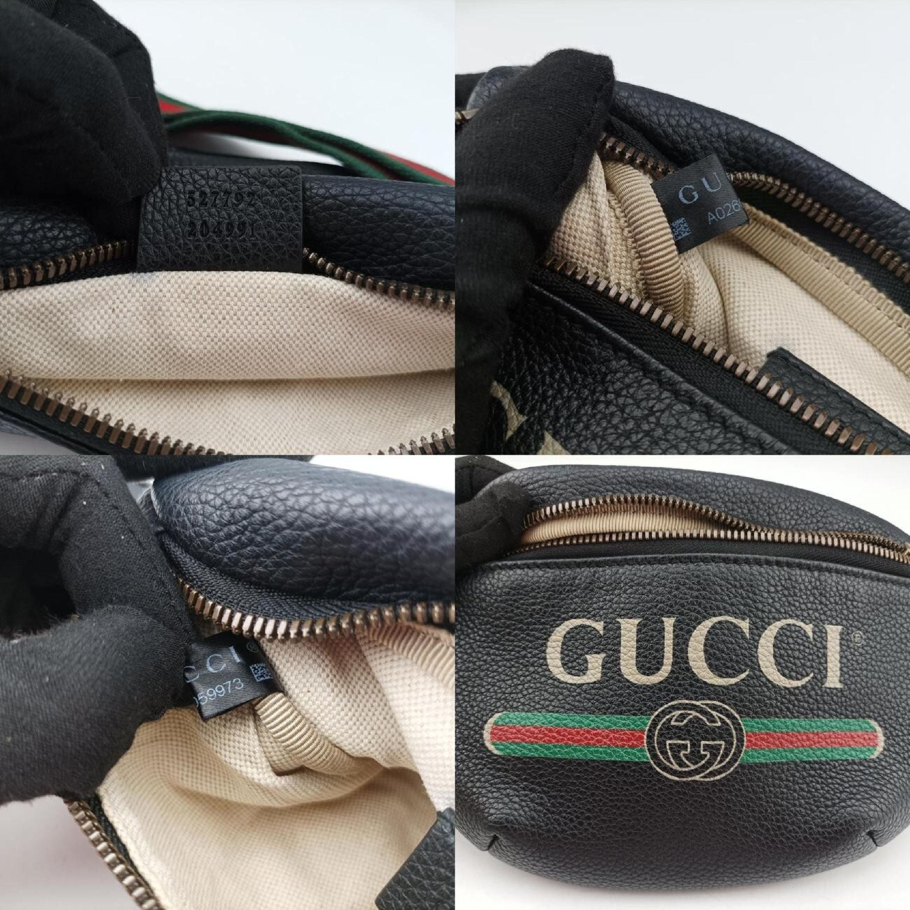 Print Black Leather Waist Bag 527792 A026059973 — view 8