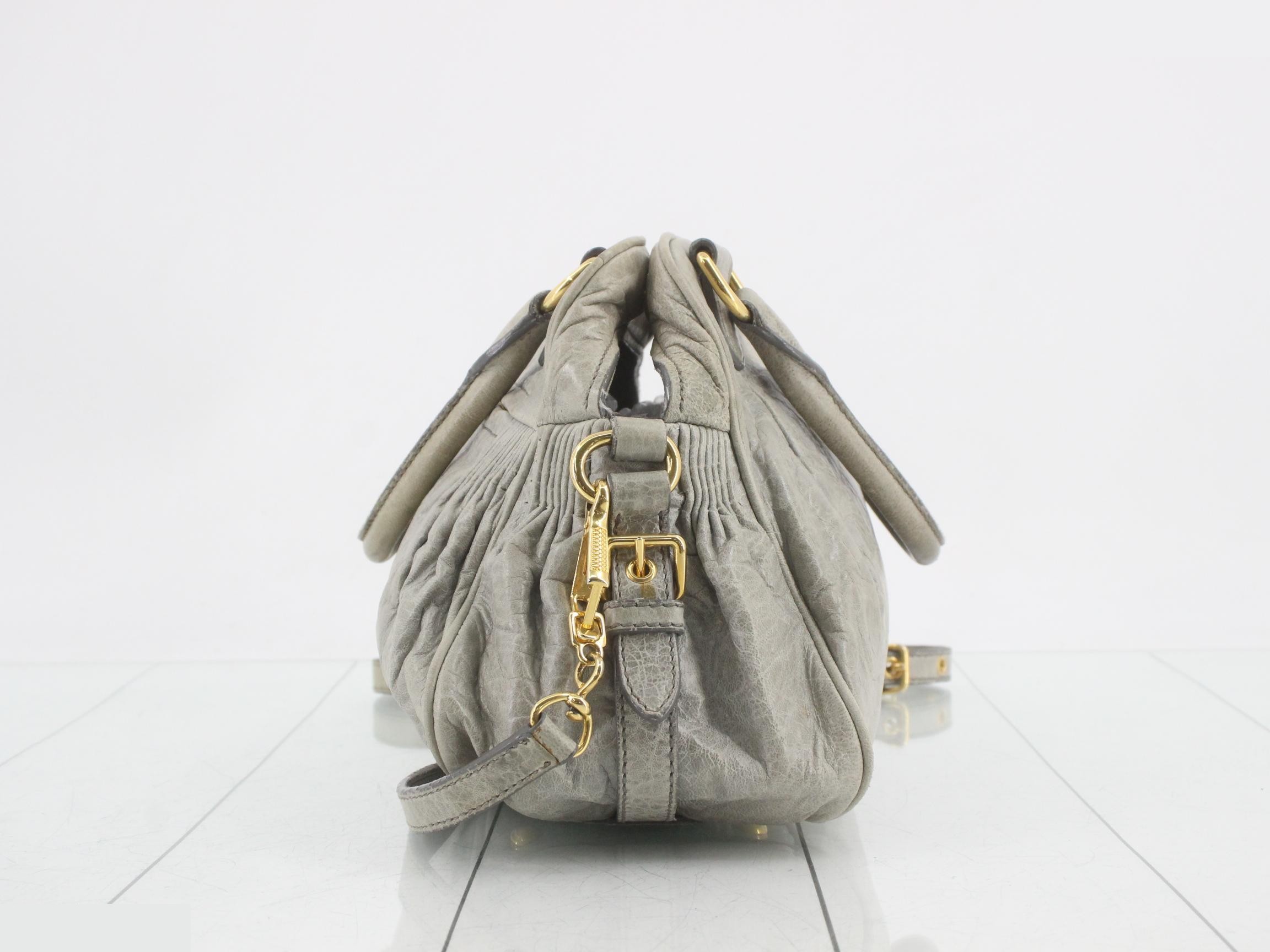 Other lines: Bags - 2-way bag with long strap, leather, gray — view 3