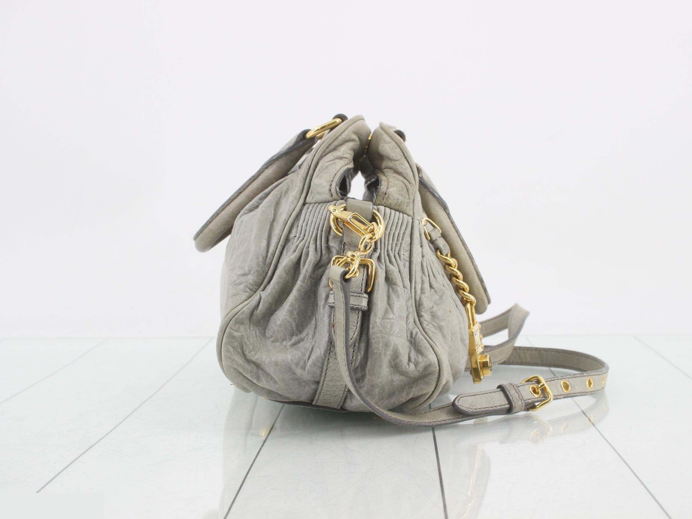 Other lines: Bags - 2-way bag with long strap, leather, gray — view 4