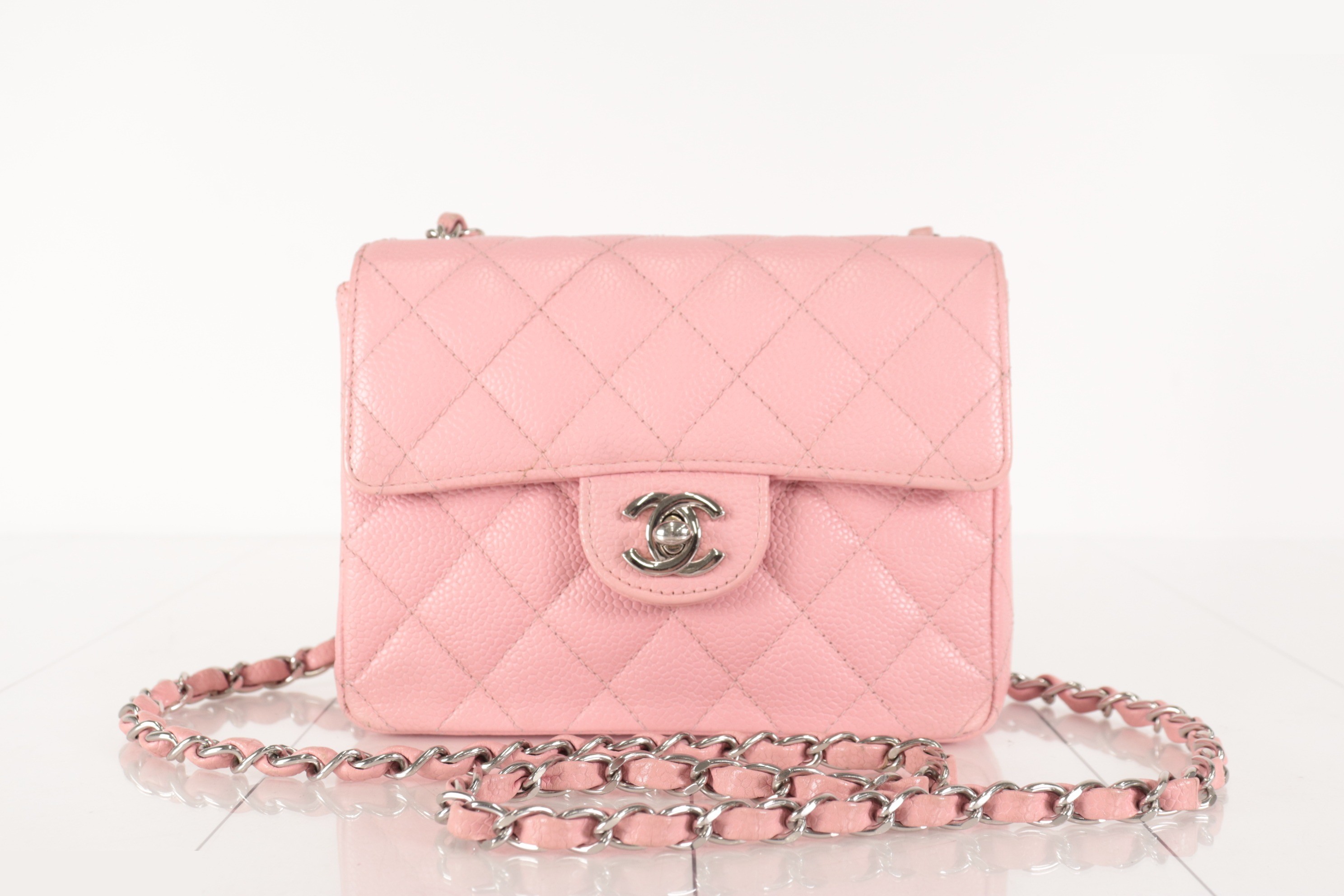 Minimato Caviar Chain Shoulder Bag, Pink, Series 8 — view 2