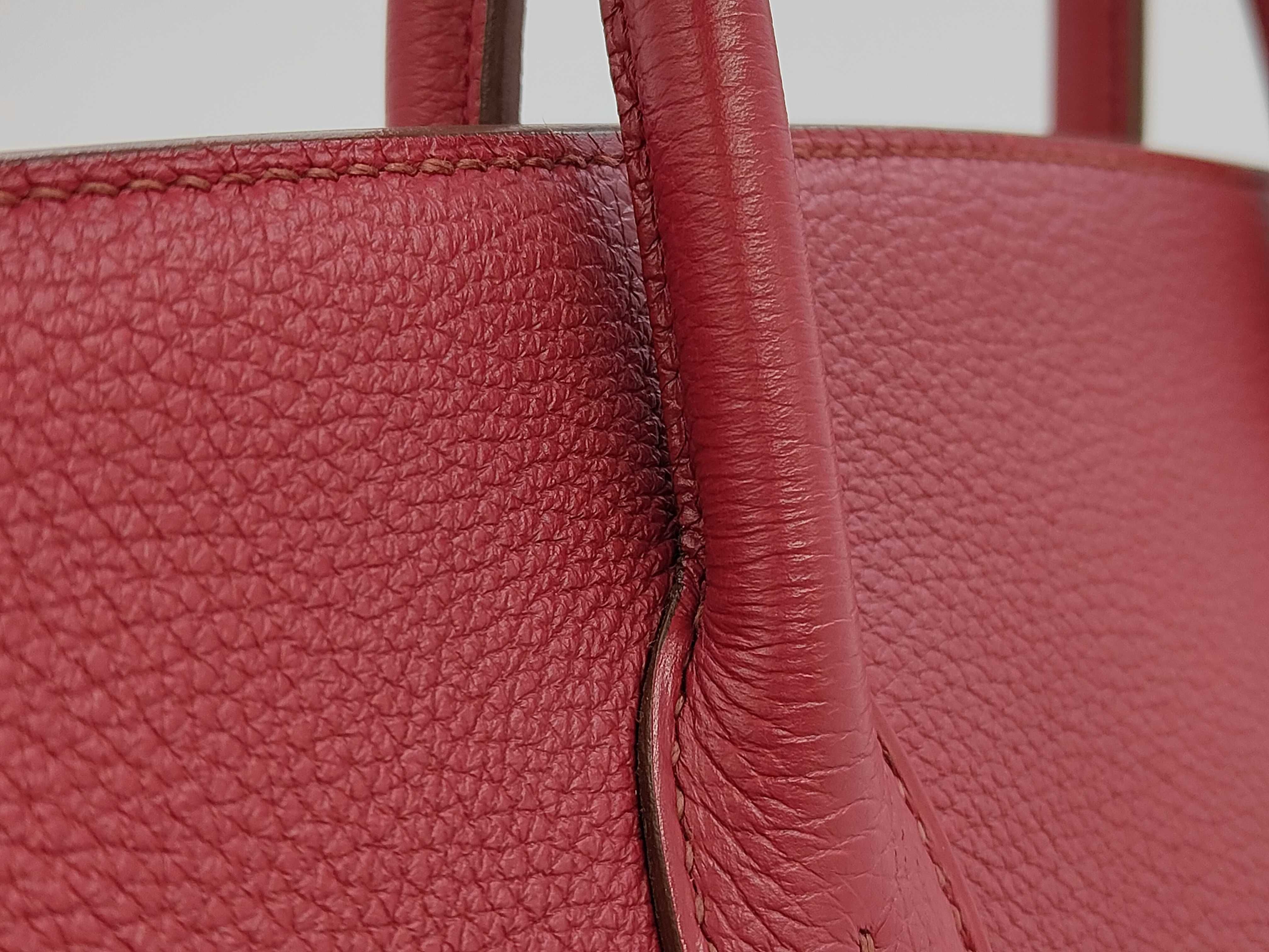 Birkin 35 Handbag, Taurillon Clemence Leather, Ruby, N, Silver Hardware, Handbag — view 5