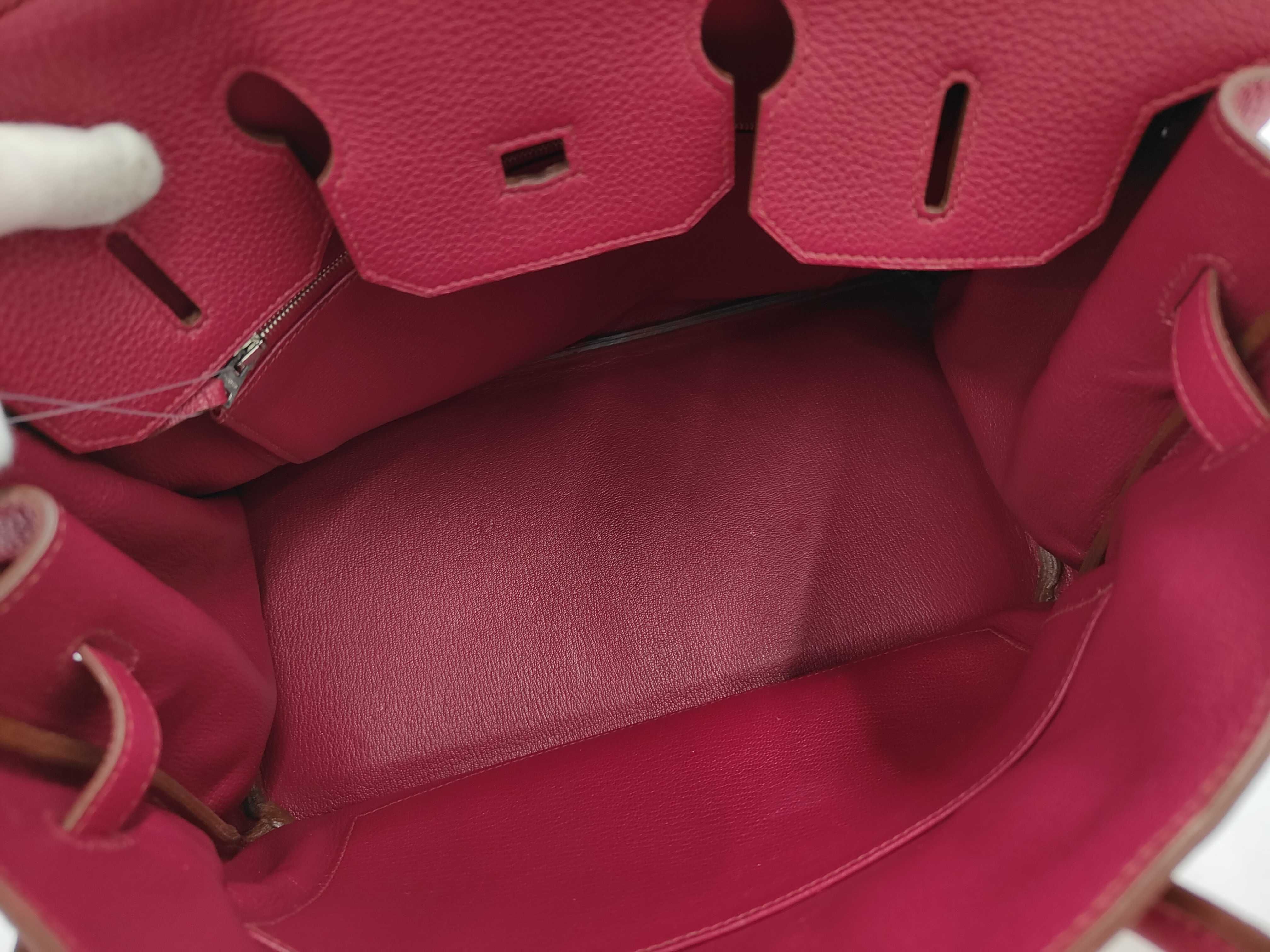Birkin 35 Handbag, Taurillon Clemence Leather, Ruby, N, Silver Hardware, Handbag — view 8