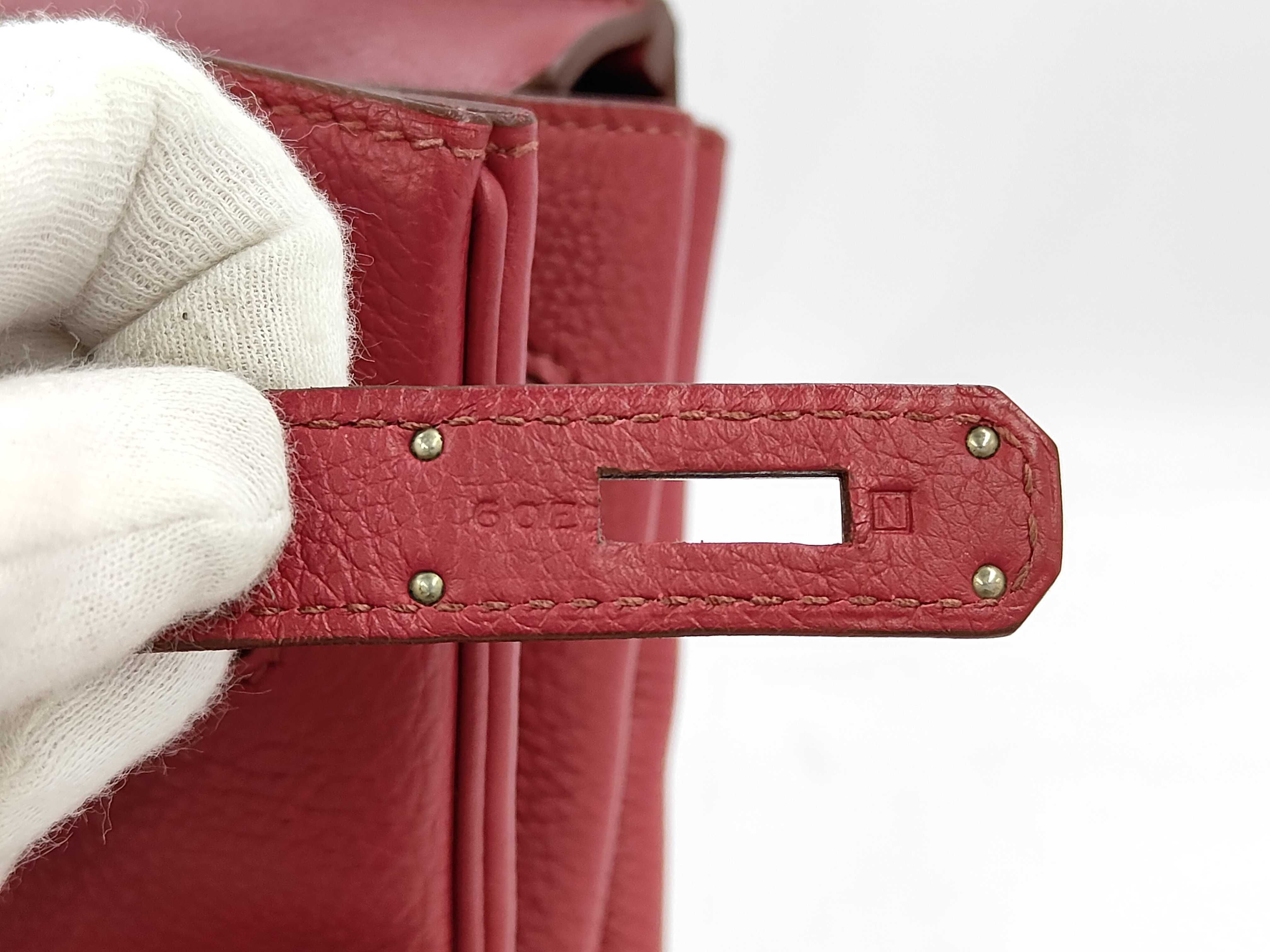 Birkin 35 Handbag, Taurillon Clemence Leather, Ruby, N, Silver Hardware, Handbag — view 10