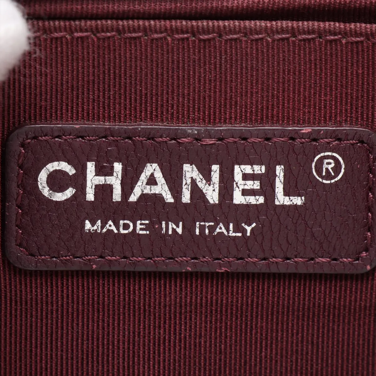 Boy Chanel 25 Lambskin Chain Shoulder Bag, Chevron Pattern, Gunmetal Hardware, 19926952, Serial Number 19-series, A67086 — view 8