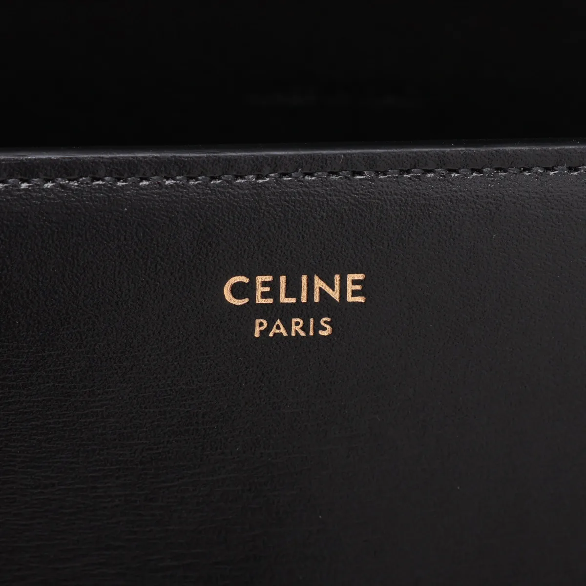Triomphe Margot Leather Chain Shoulder Bag, Black — view 7